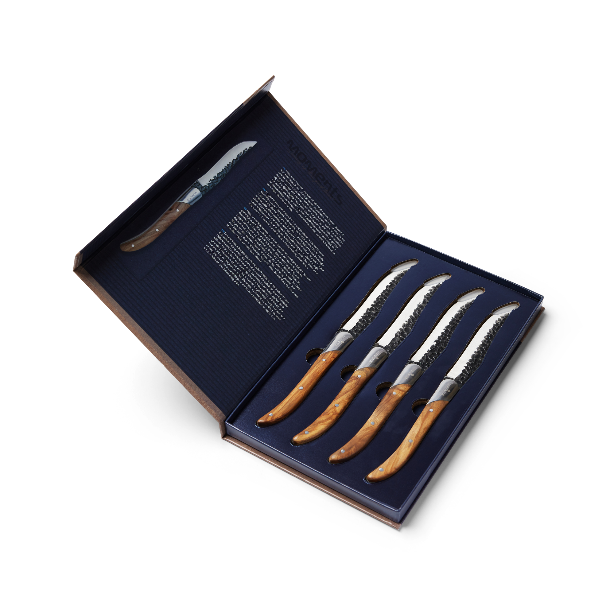 Moments Steakmessen Forged Olijfhout set van 4