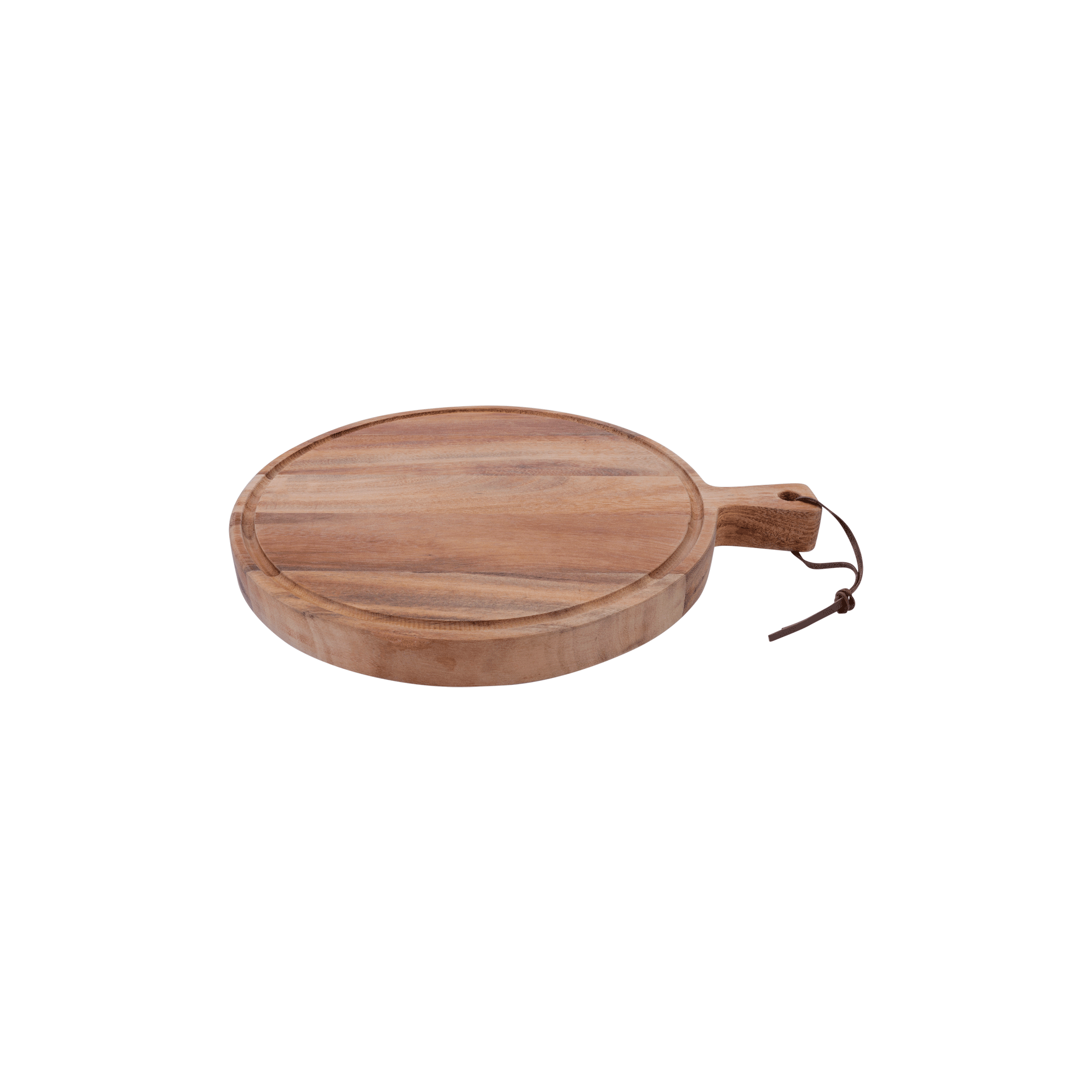 Pure Teak Wood Serveerplank rond Ø 35 x 3 cm met sapgoot