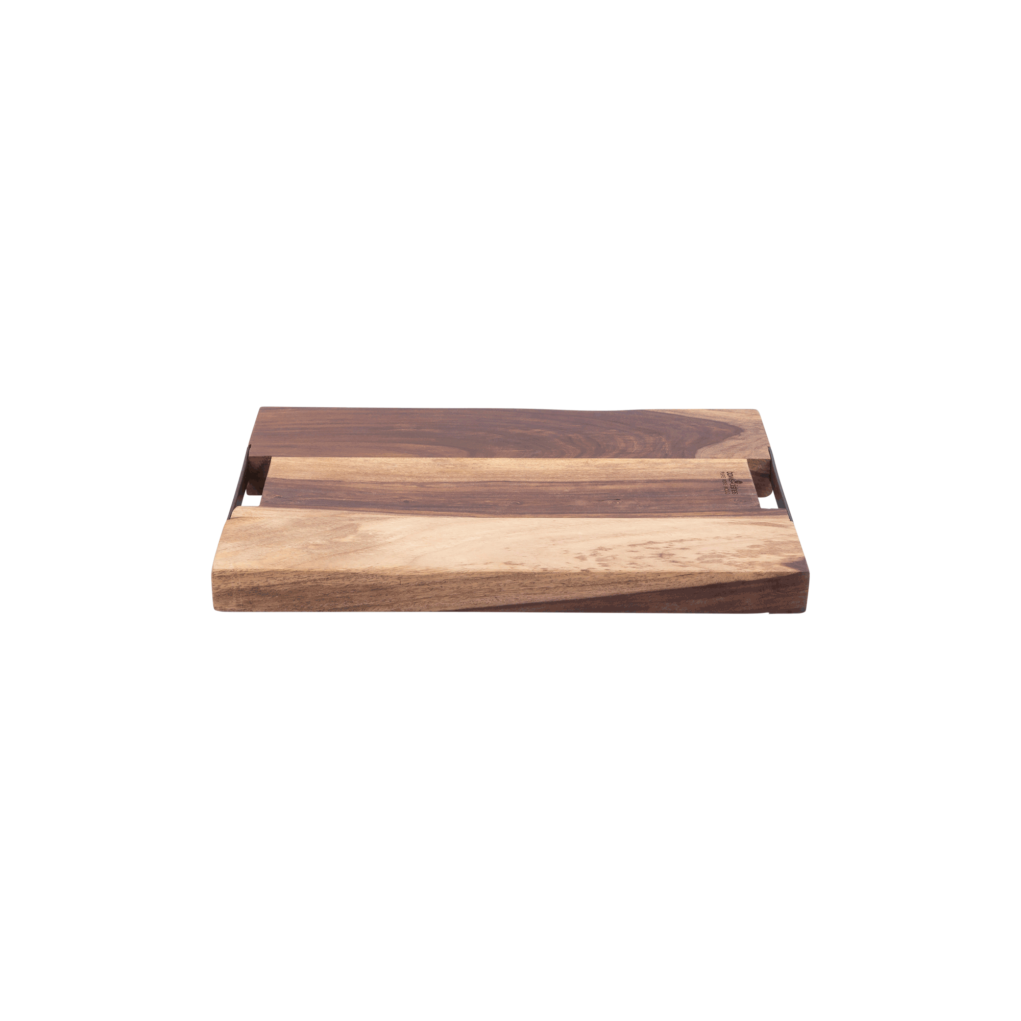 Pure Rose Wood Serveerplank 2 metalen handvatten 45 x 35 cm
