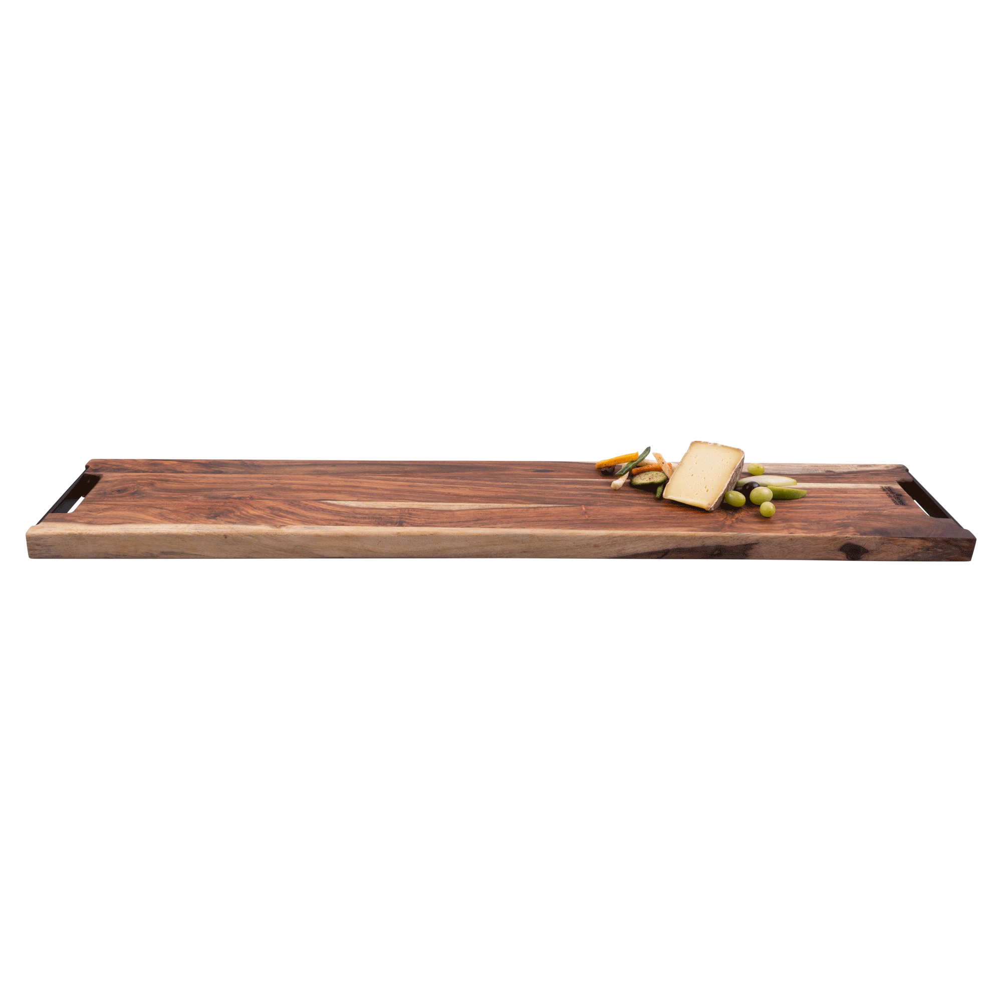 Pure Rose Wood Serveerplank met 2 metalen handvatten 95 cm