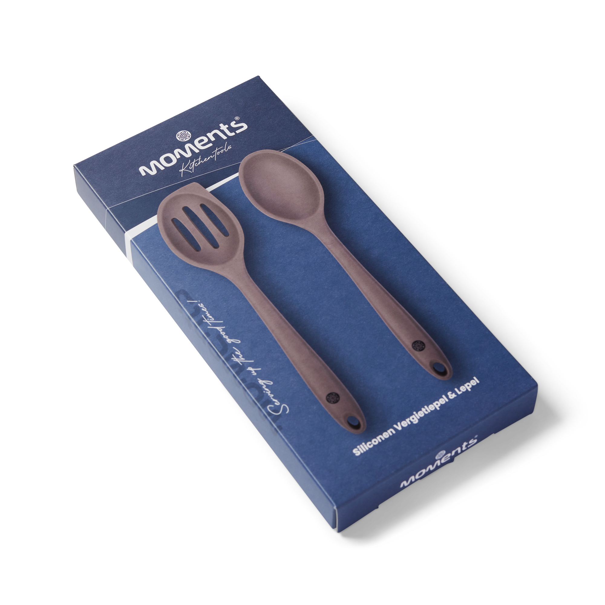 Moments set Vergietlepel +  Lepel Taupe