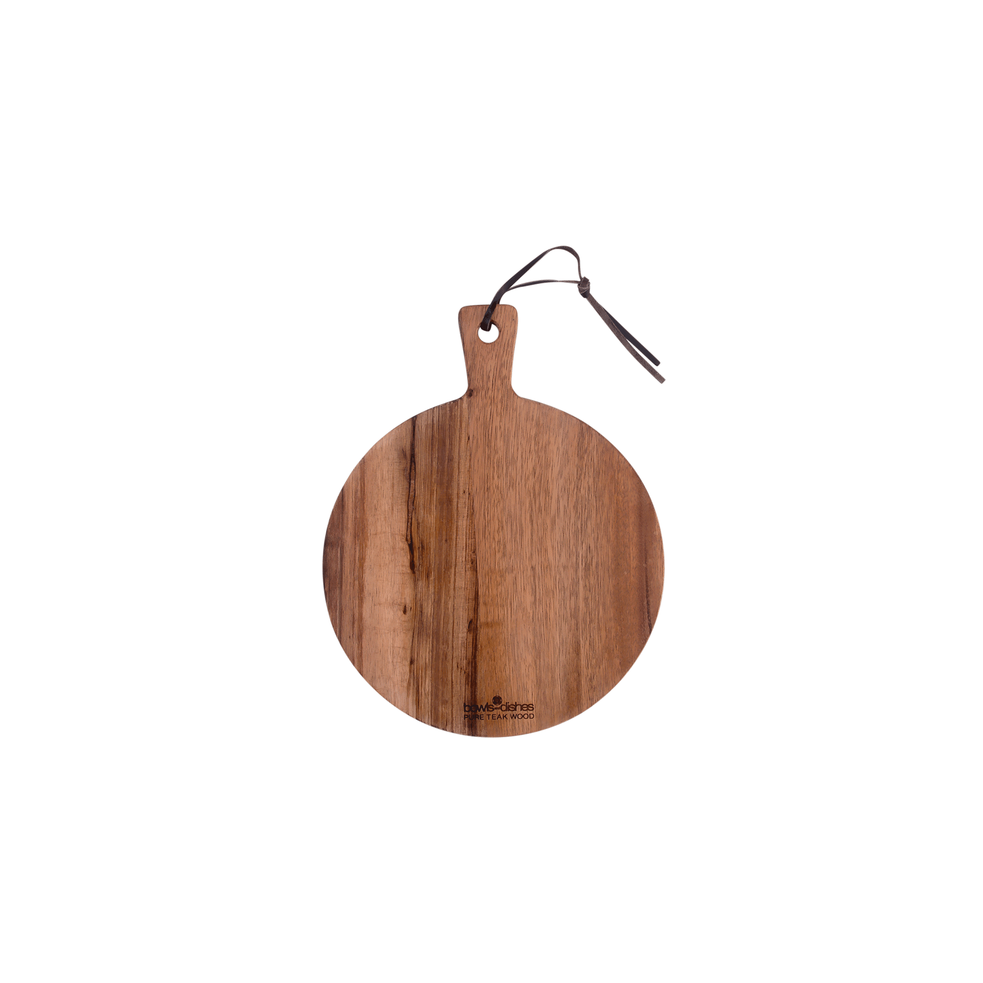 Pure Teak Wood Serveerplank rond met handvat Ø 25 x 2cm