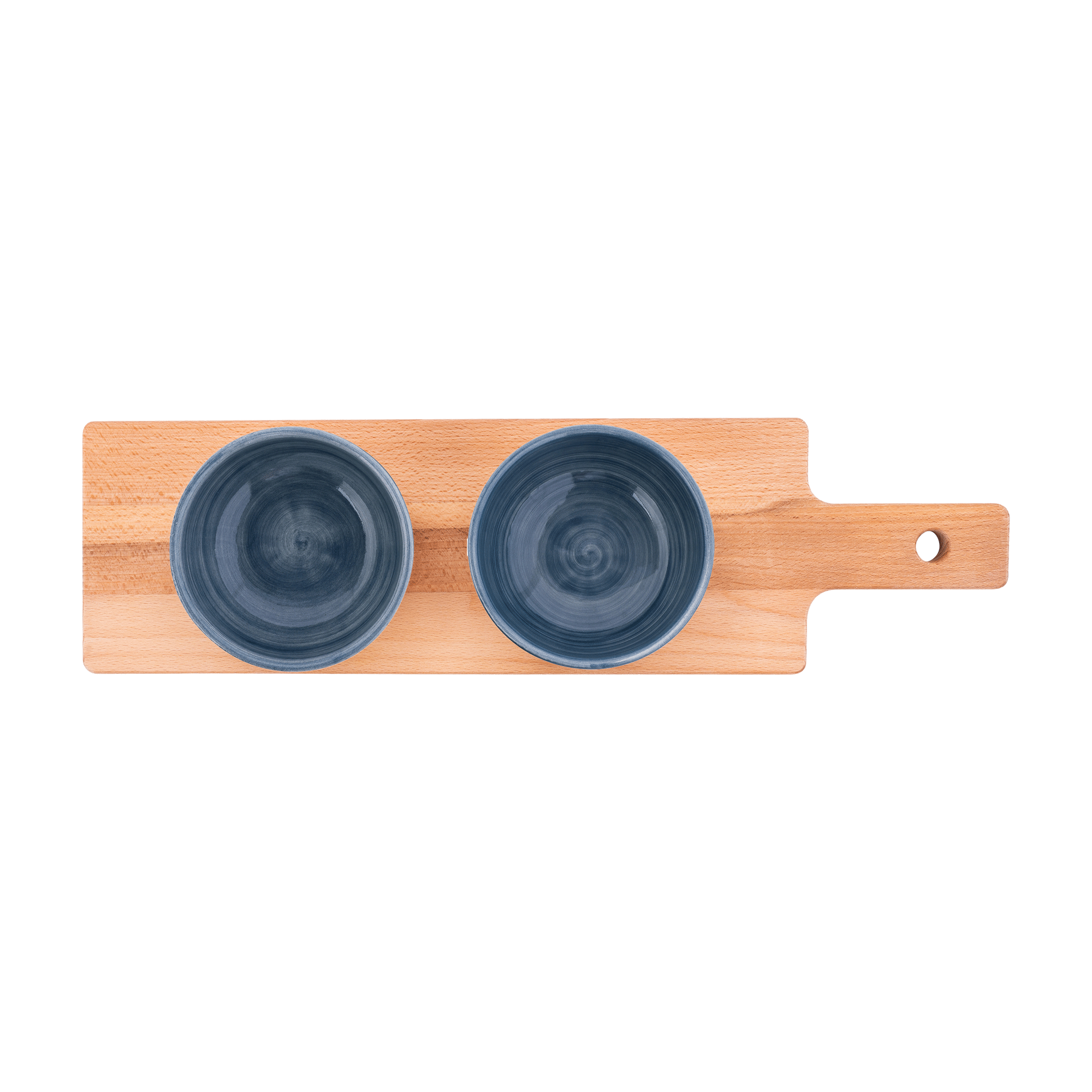 Mano 2-Schaaltjes 11cm blauwgrijs op plank 46 cm