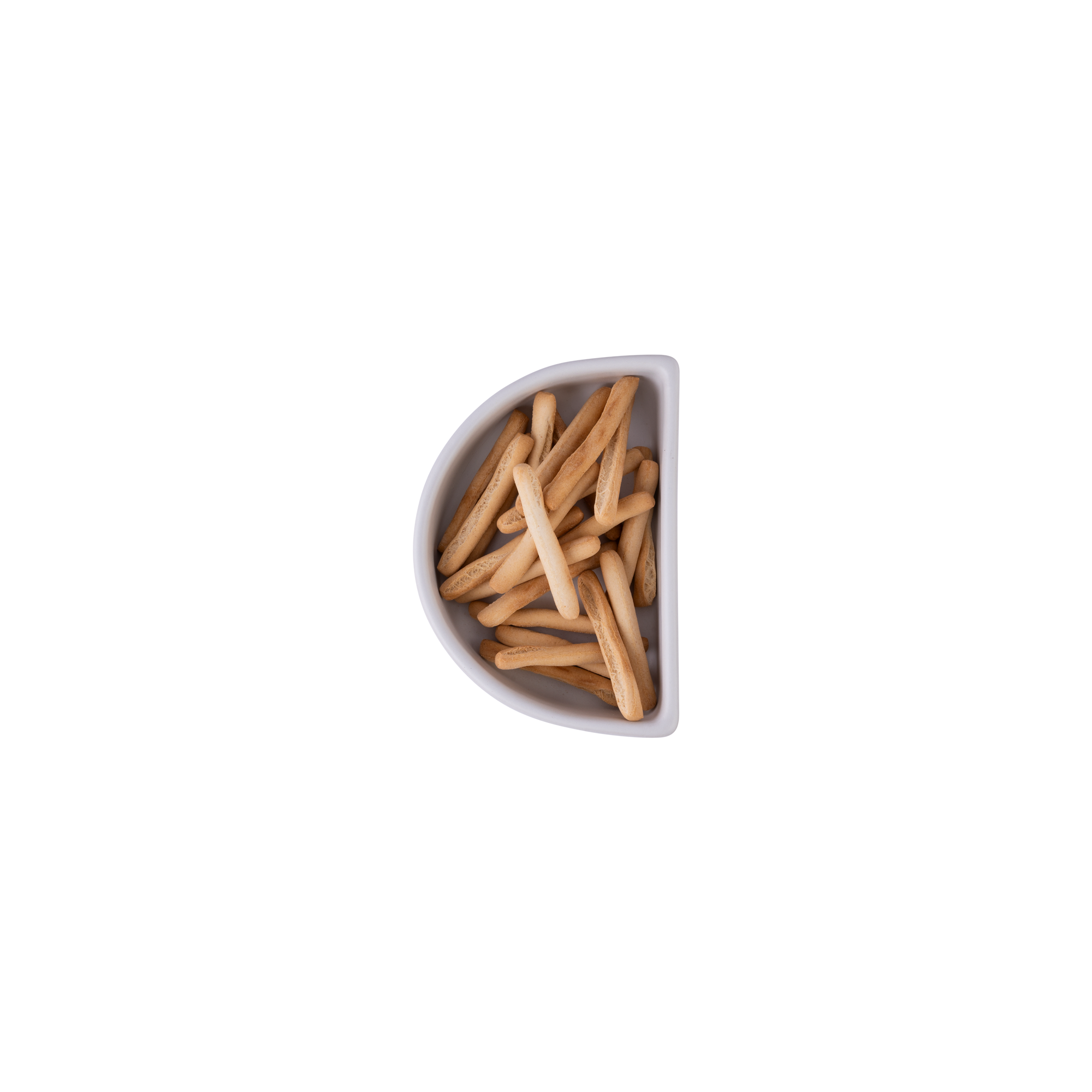 Stoneware Borrel bakje halfrond 12 x 9 cm wit