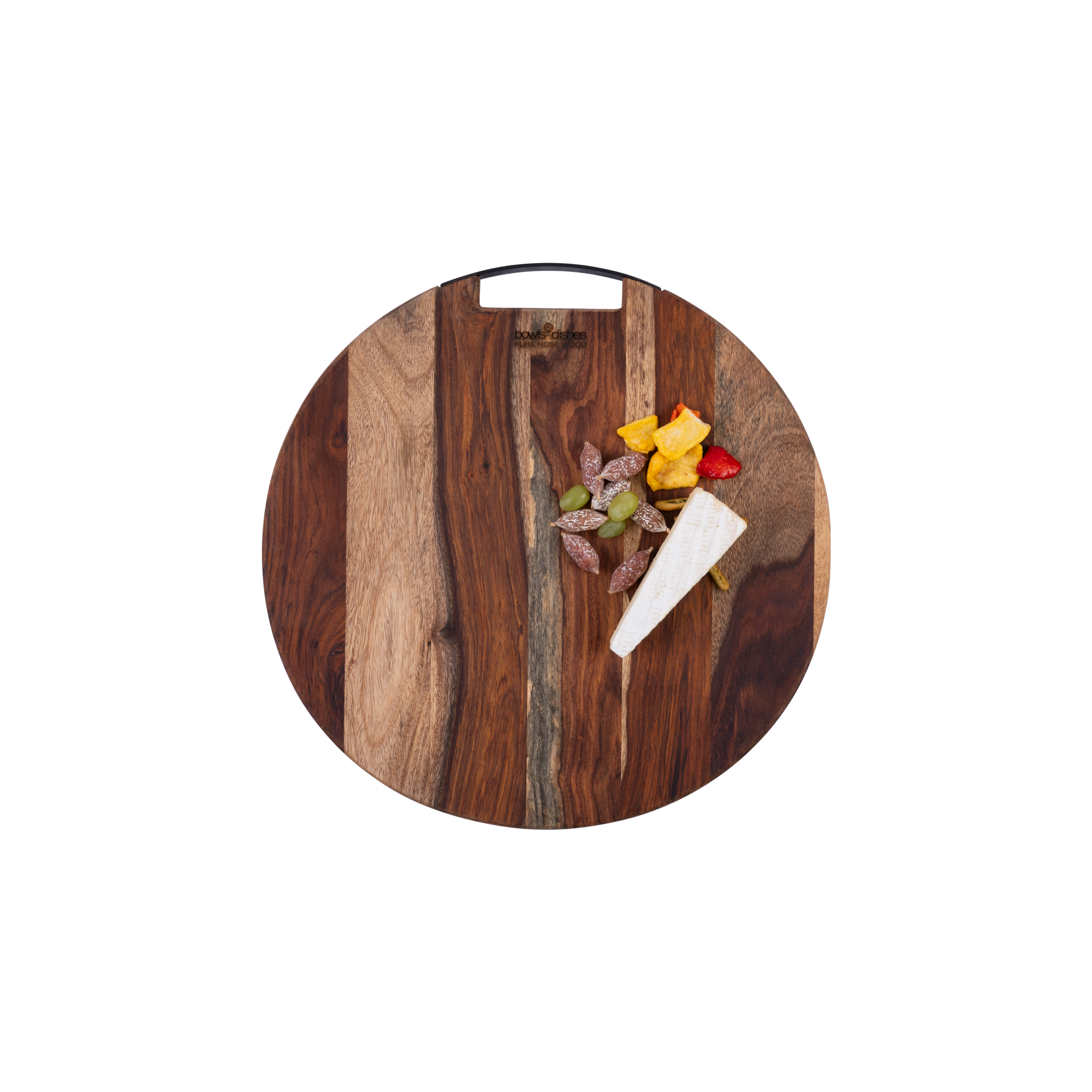Pure Rose Wood Serveerplank rond 1 metalen handvat Ø 40 cm
