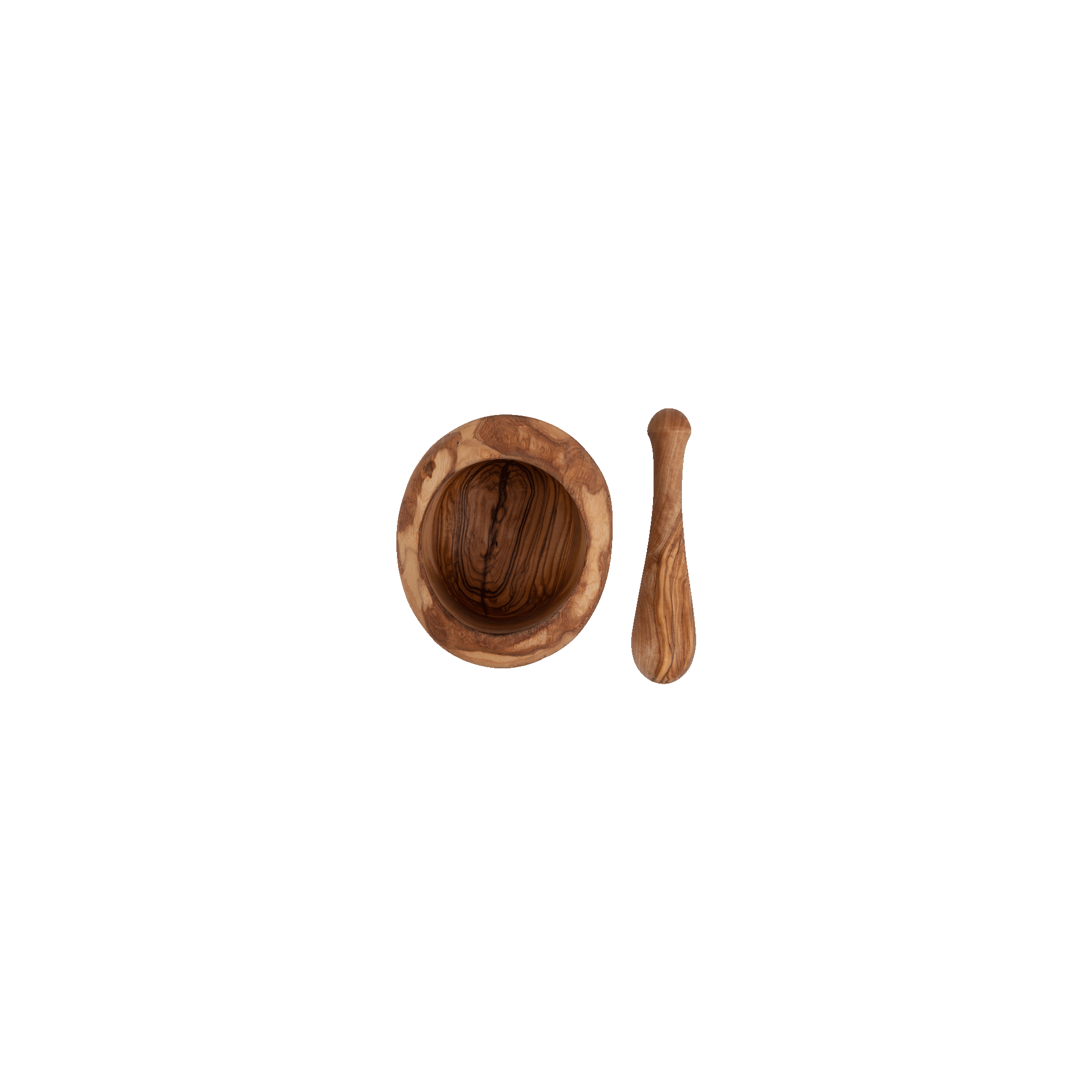 Olijfhouten Vijzel 12 cm met stamper