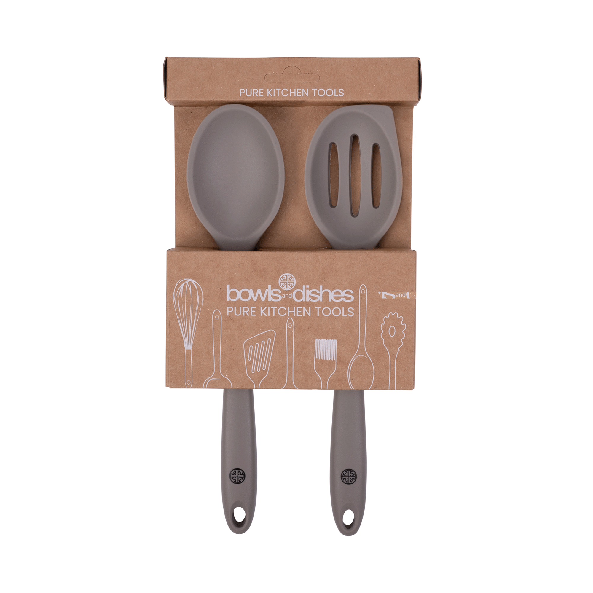 Pure Kitchen Tools set Lepel met uitsparing +  Lepel Taupe