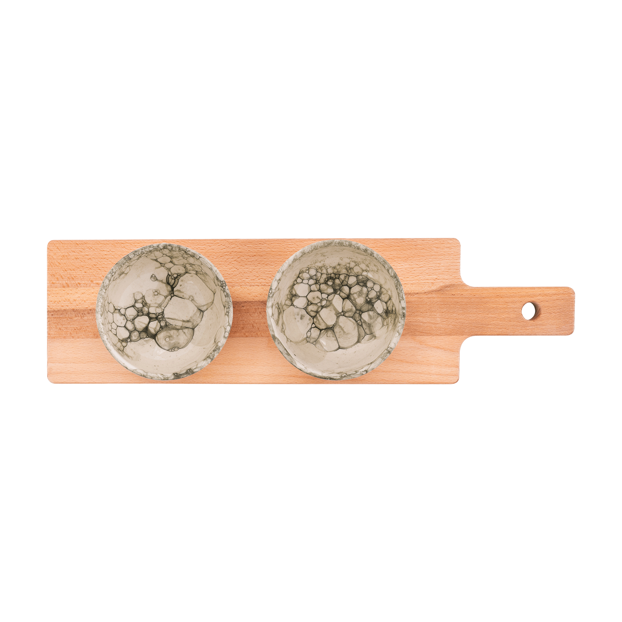 Espuma 2-Schaaltjes 11cm groen op plank 46 cm