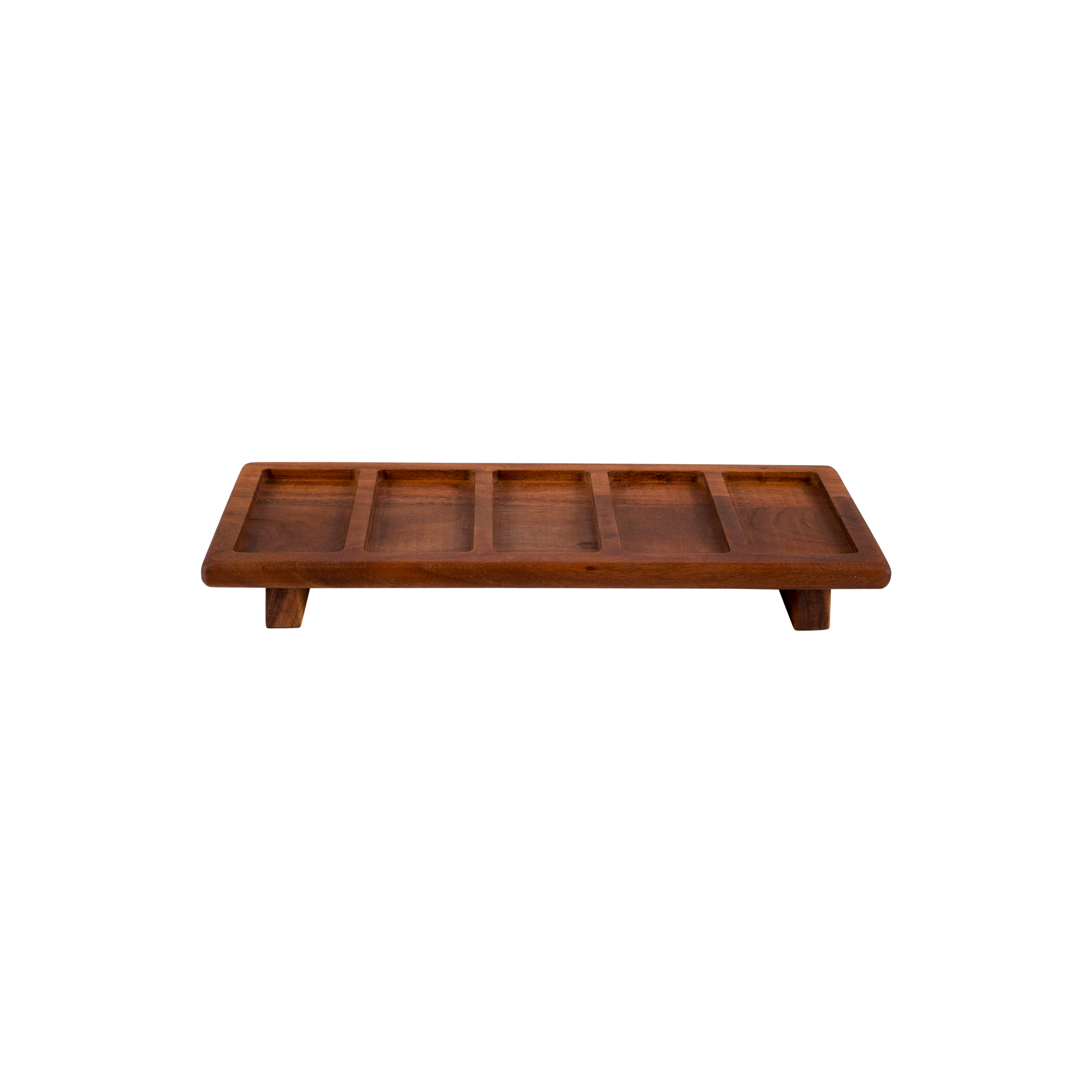 Pure Acacia Wood Serveertray 5 vaks 49x19x6 cm