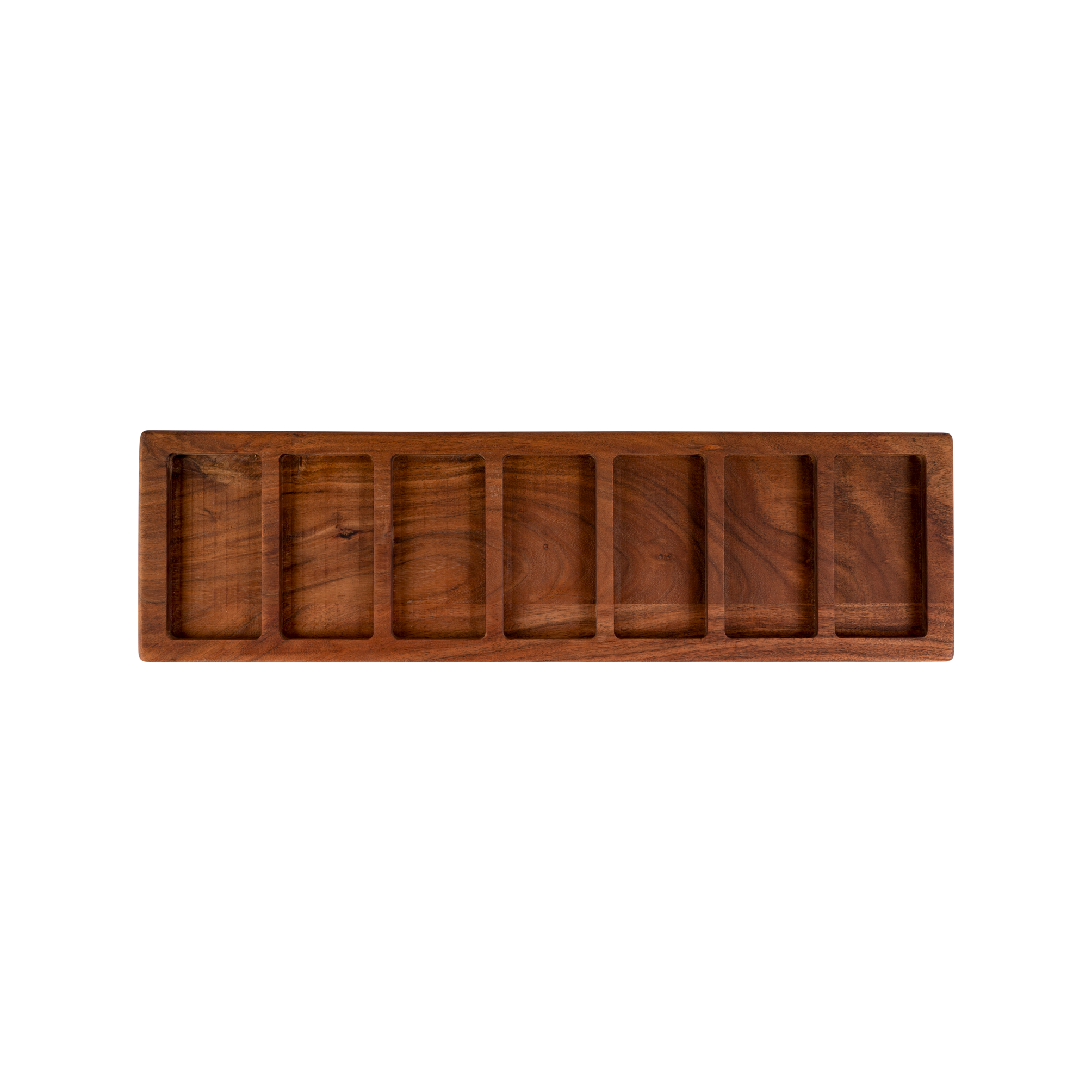 Pure Acacia Wood Serveertray 7 vaks 69x19x6 cm