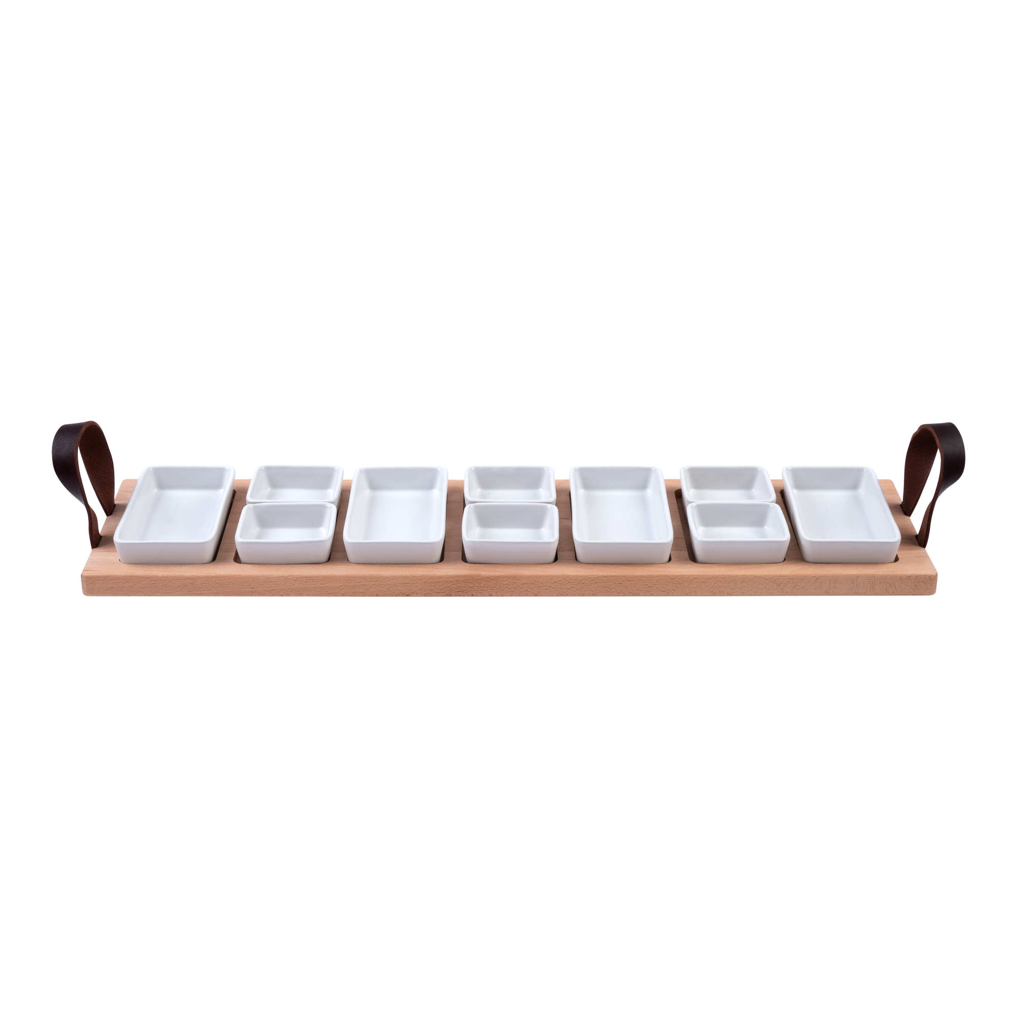 Bowls and Dishes Borreltray 69 cm 7-vaks met schaaltjes wit