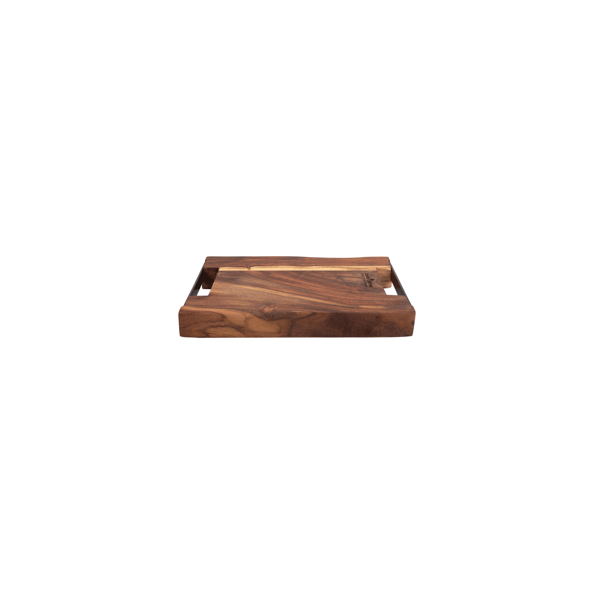 Pure Rose Wood Serveerplank 2 metalen handvatten 30 x 20 cm
