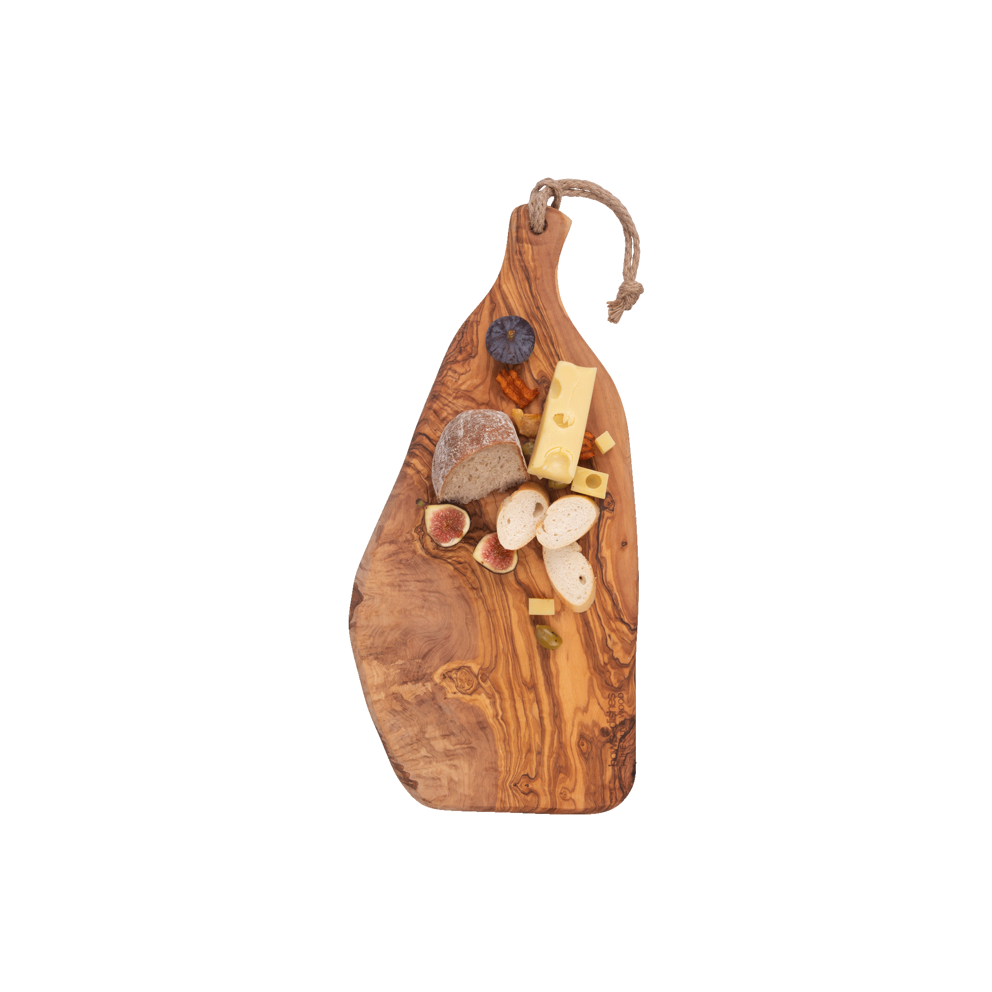 Olive Wood Serving Board Rustique with handle 50 to 55 cm