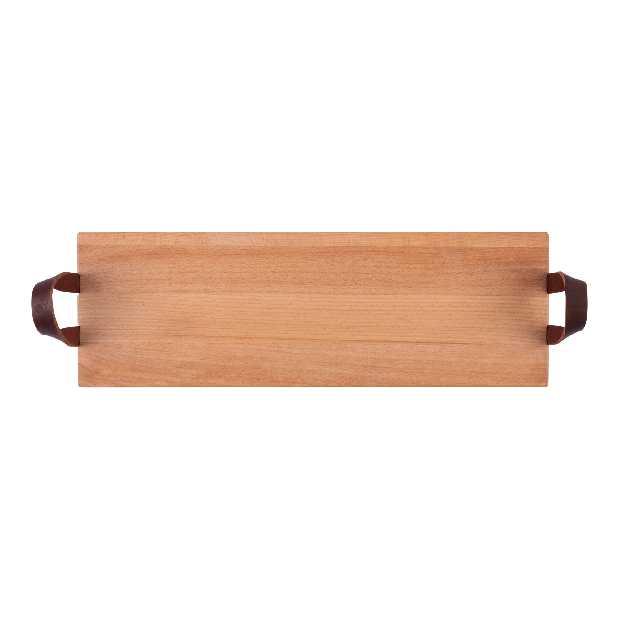 Puur Hout | Beuken Serveertray met handgreep leer 59 x19,5cm