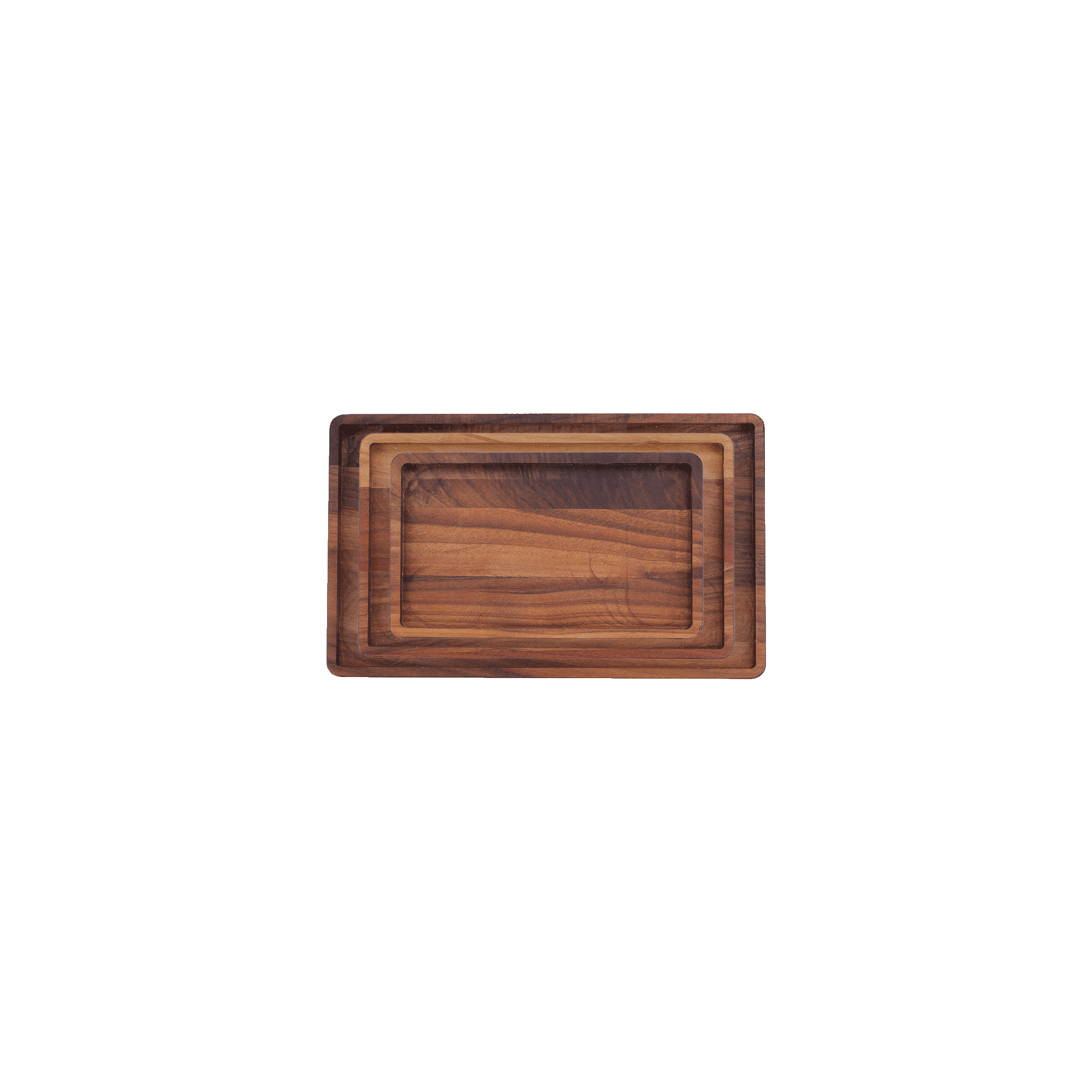 Set of 3 Serving trays Pure Walnut Wood rectangular (S/M/L)