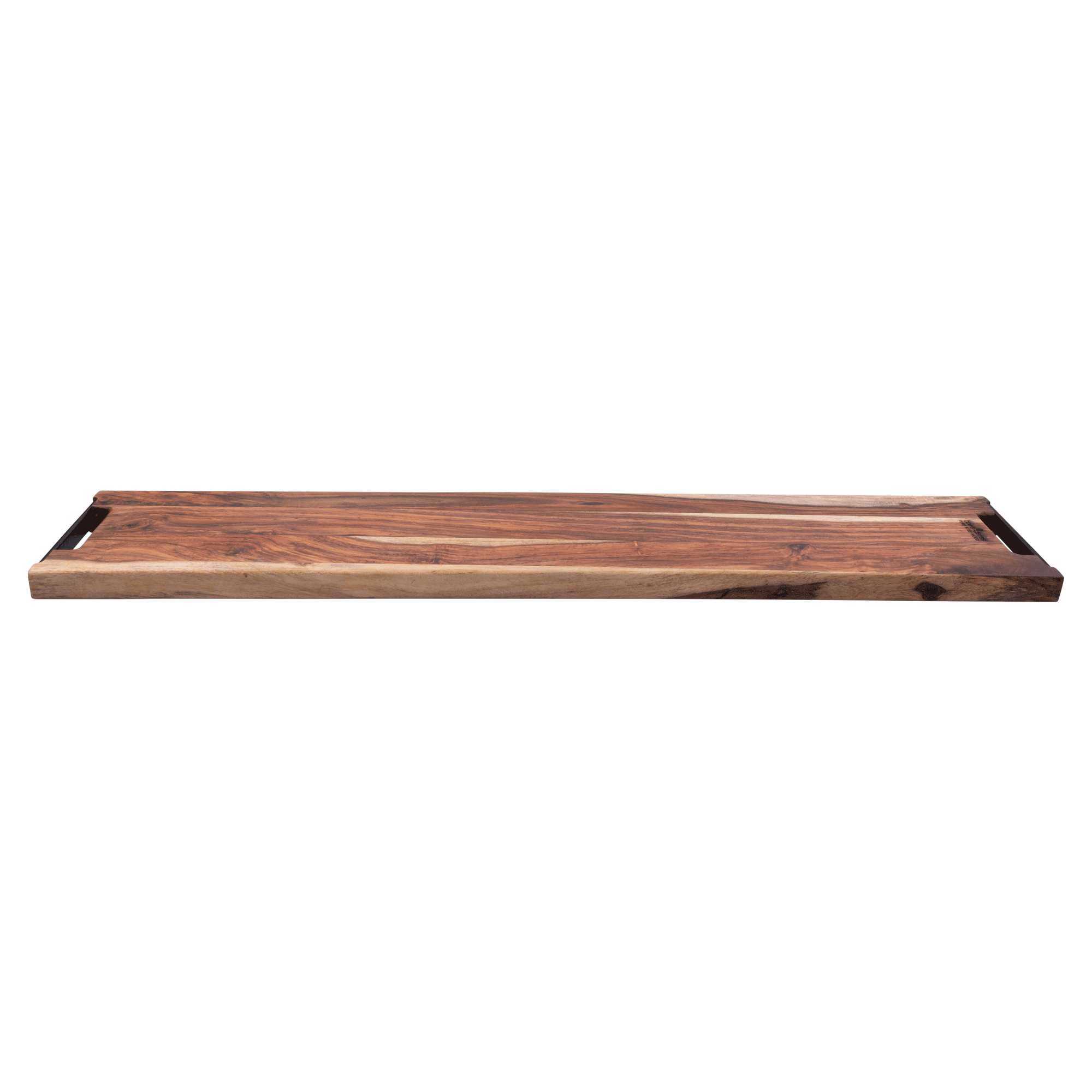 Pure Rose Wood Serveerplank met 2 metalen handvatten 95 cm