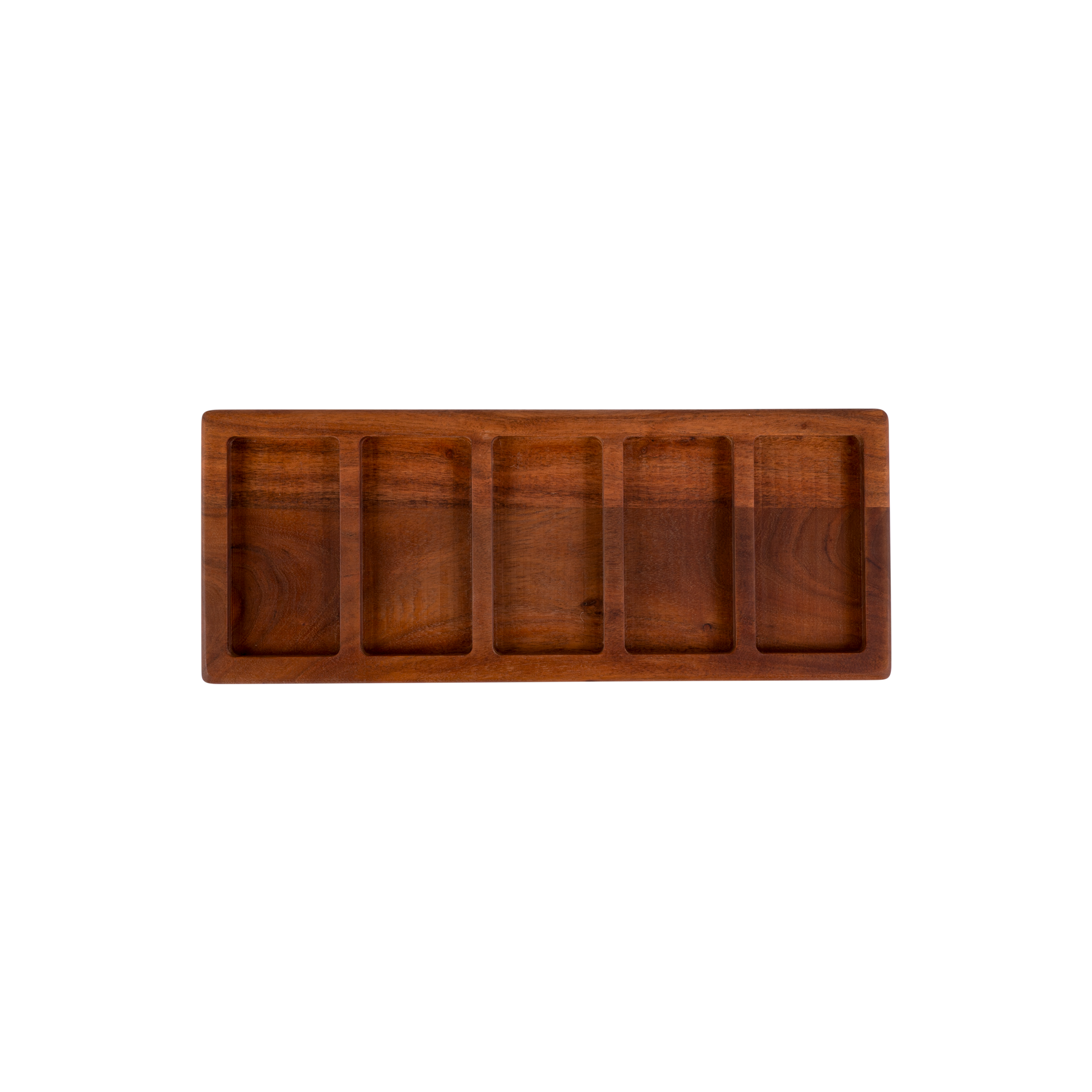 Pure Acacia Wood Serveertray 5 vaks 49x19x6 cm