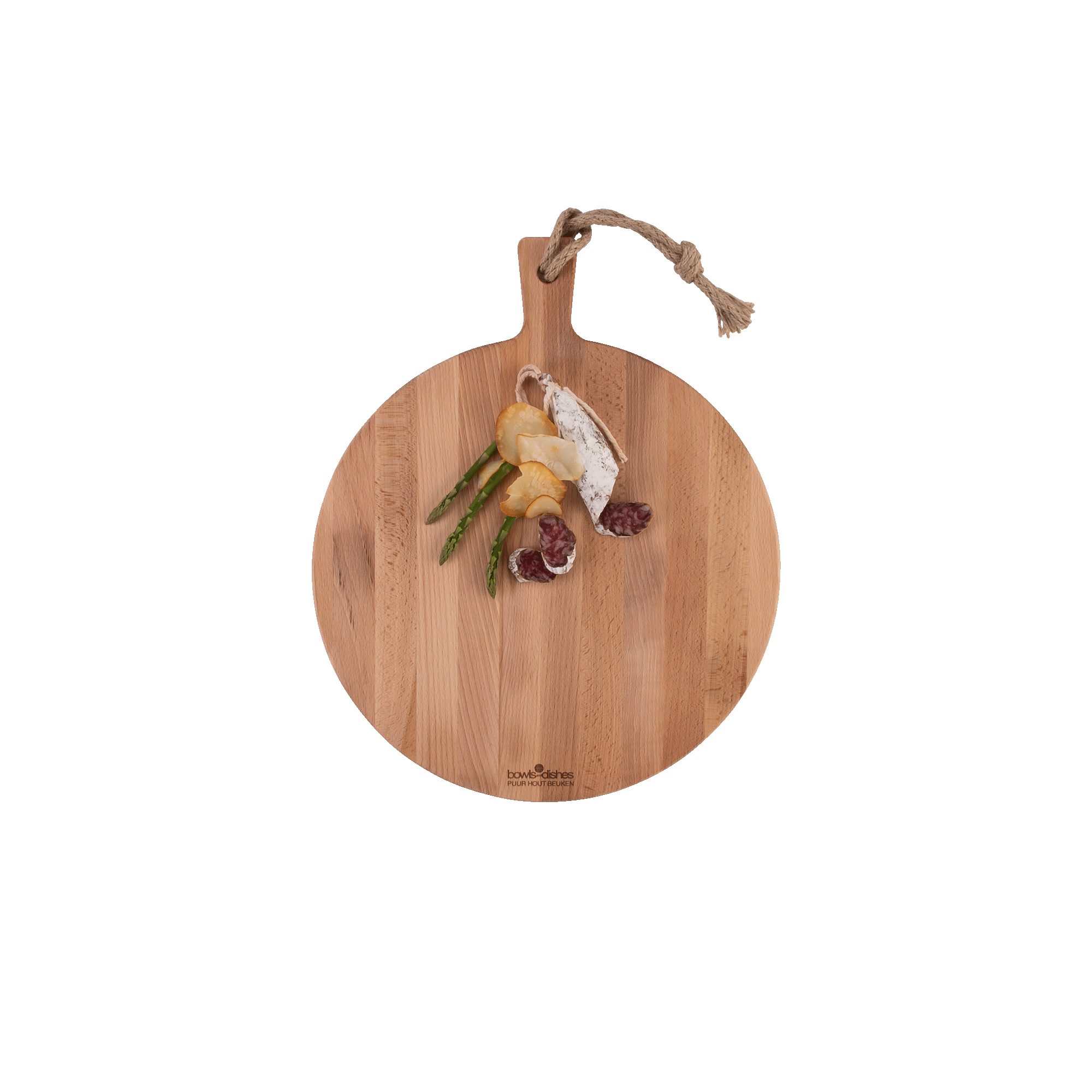 Pure Beech Wood Serving Board round 33 x 2 cm