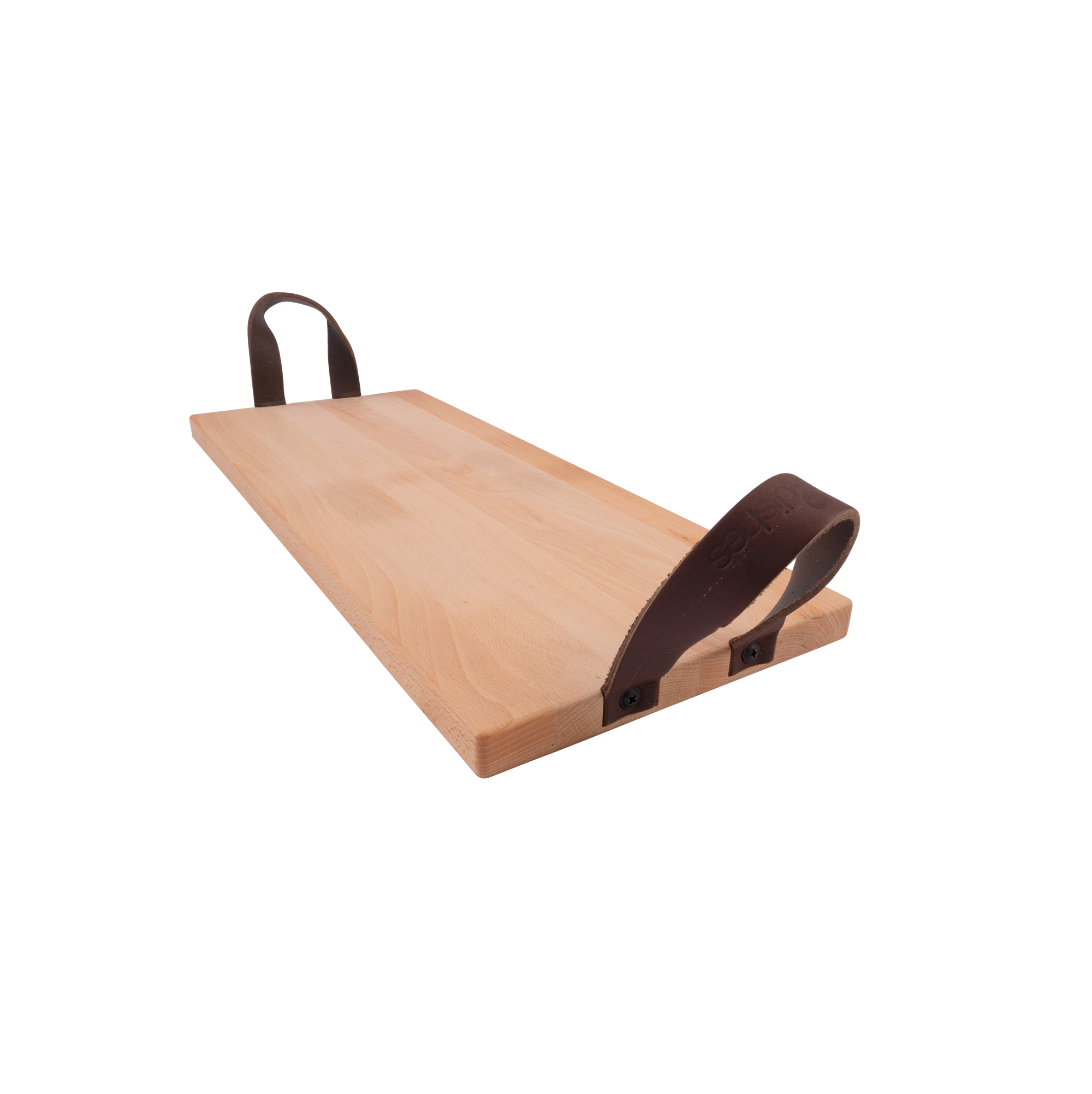 Puur Hout | Beuken Serveertray met handgreep leer 49 x19,5cm