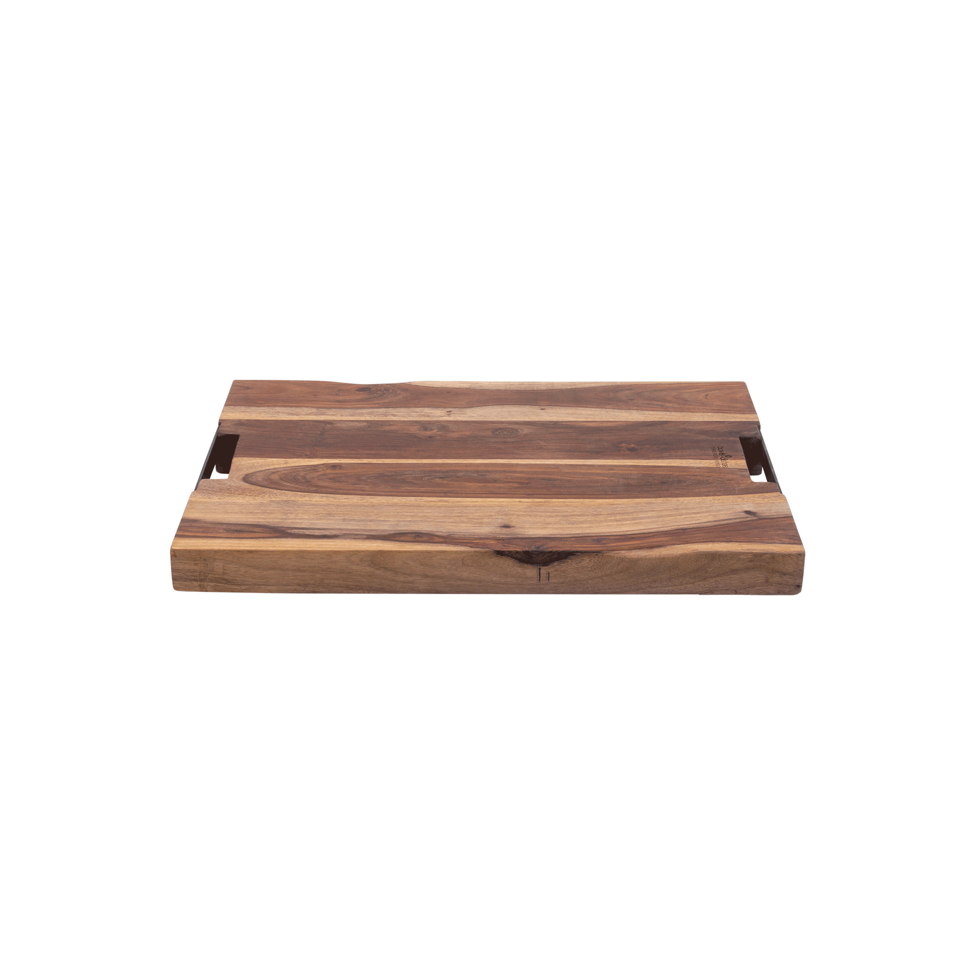 Pure Rose Wood Serveerplank 2 metalen handvatten 50 x 40 cm