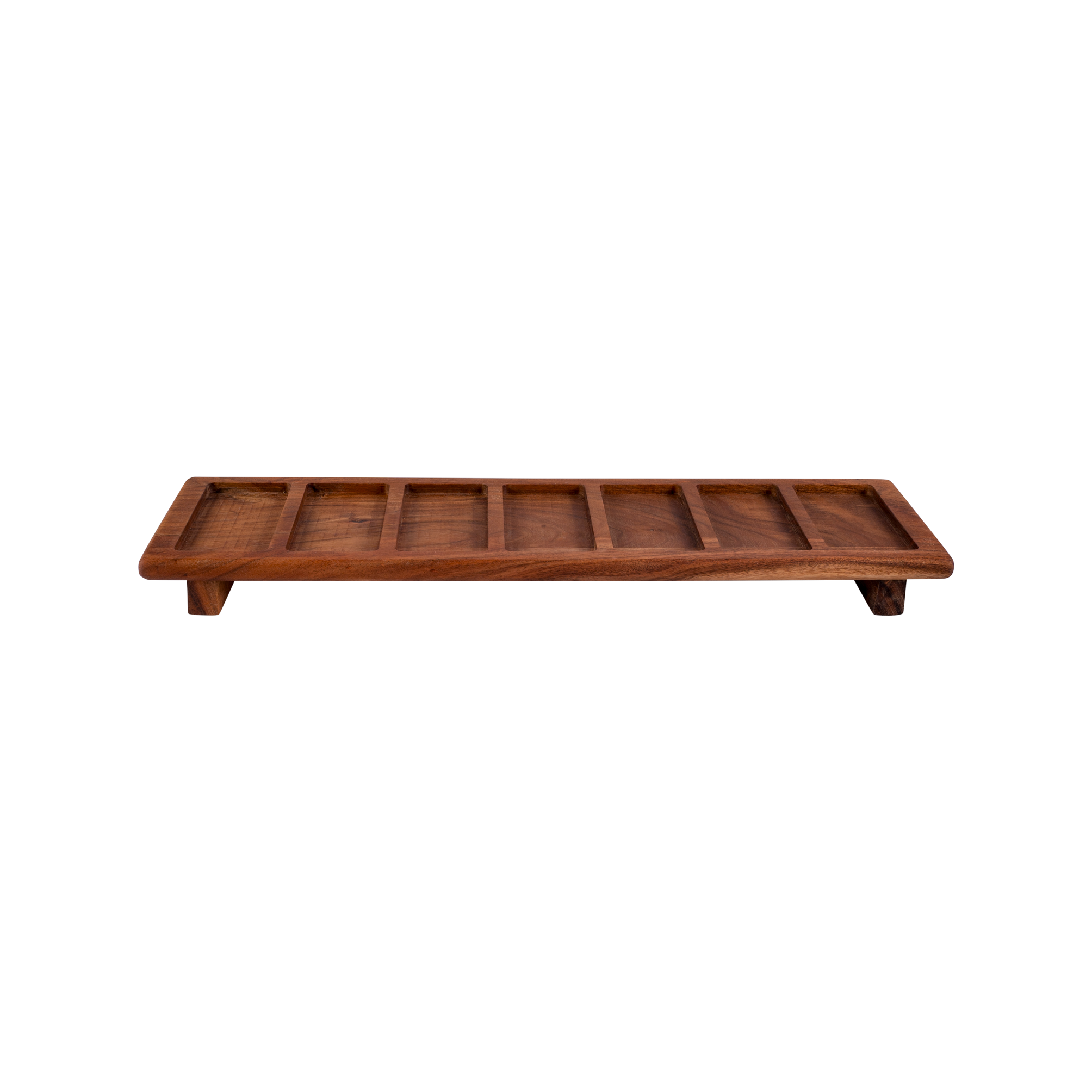 Pure Acacia Wood Serveertray 7 vaks 69x19x6 cm