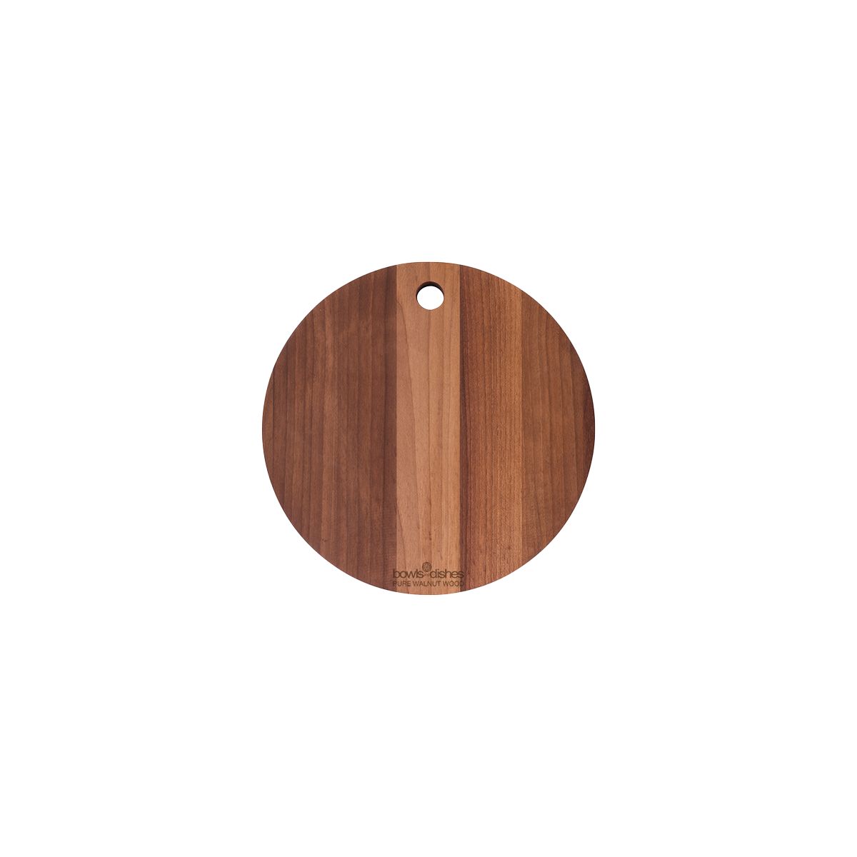 Pure Walnut Wood Borrelplank rond met gat Ø 24 x 2 cm