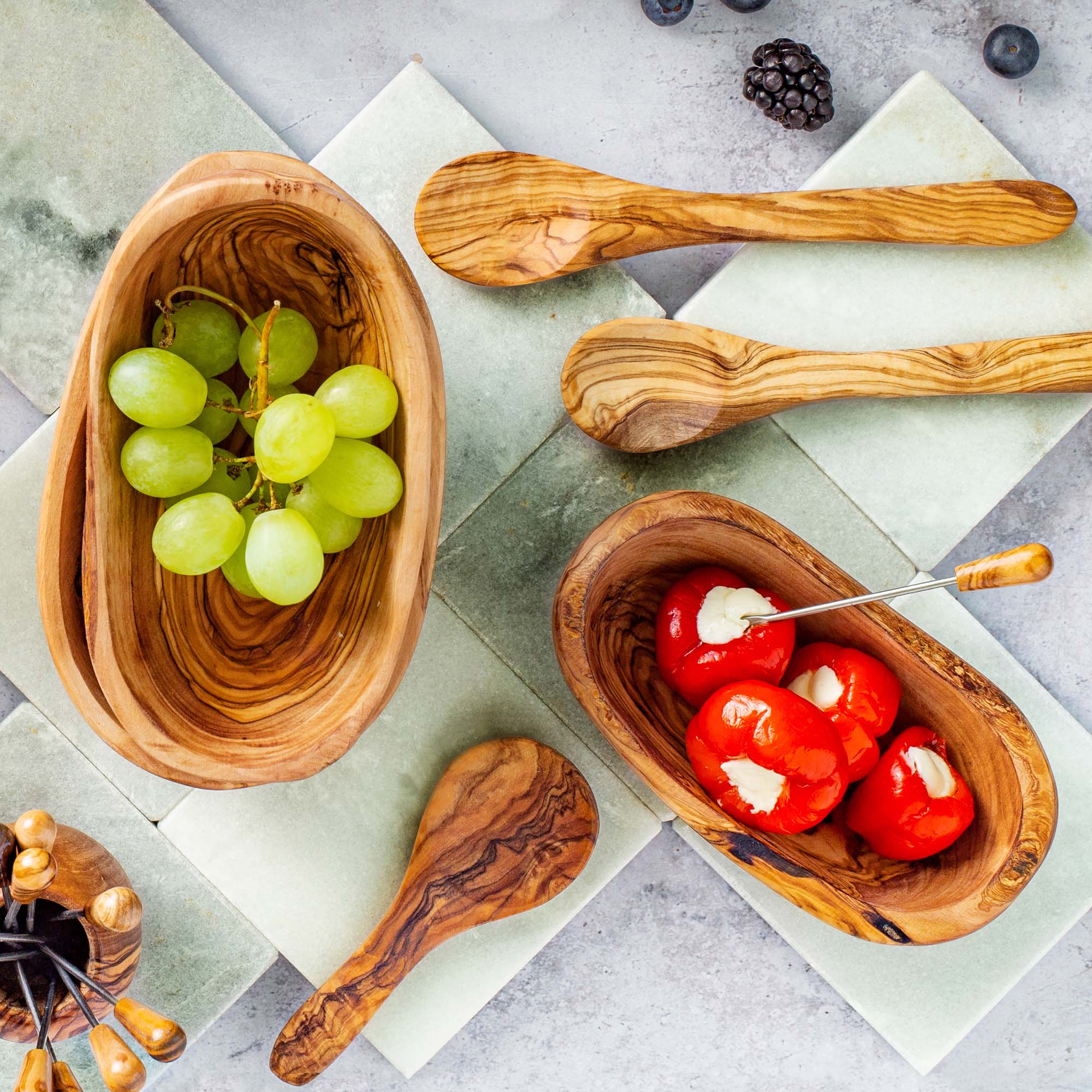 Olijfhouten Schaal Rustique ovaal 15 cm