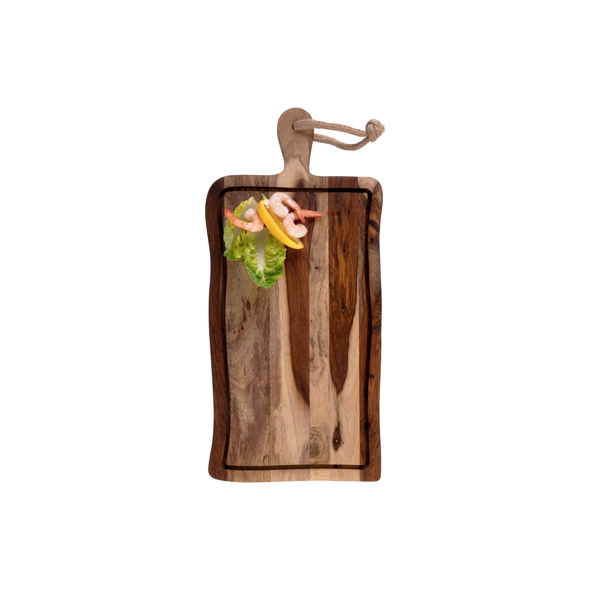 Pure Rose Wood Serveerplank rustiek met sapgoot 49x23.5 cm