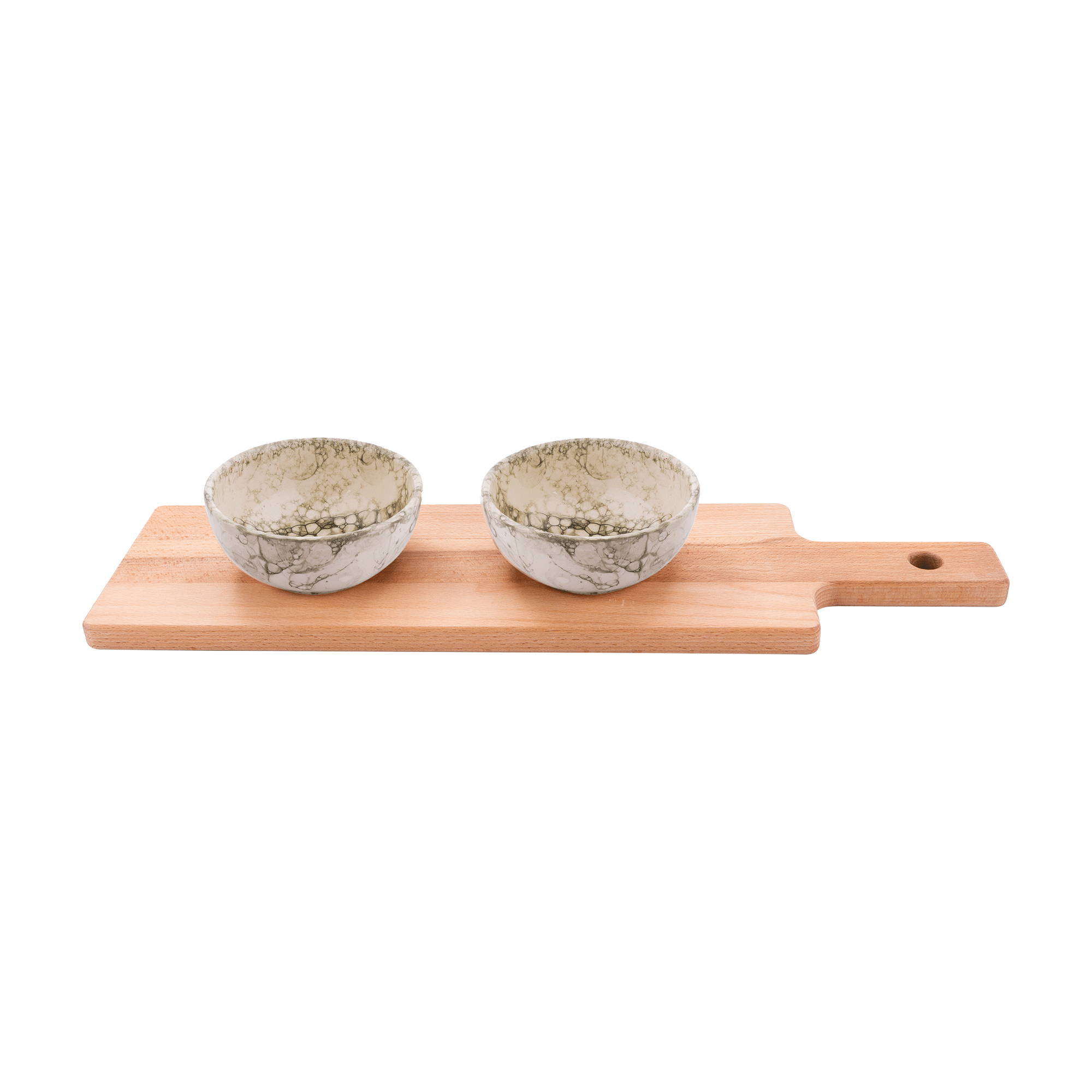 Espuma 2-Schaaltjes 11cm groen op plank 46 cm