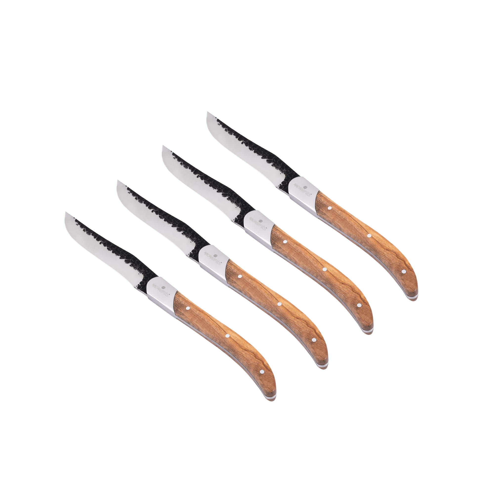 Moments Steakmessen Forged Olijfhout set van 4