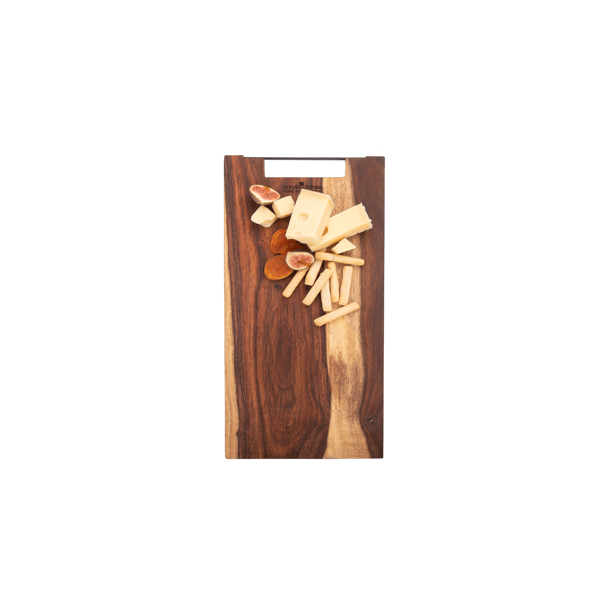 Pure Rose Wood Serveerplank recht met metalen handvat 39 cm