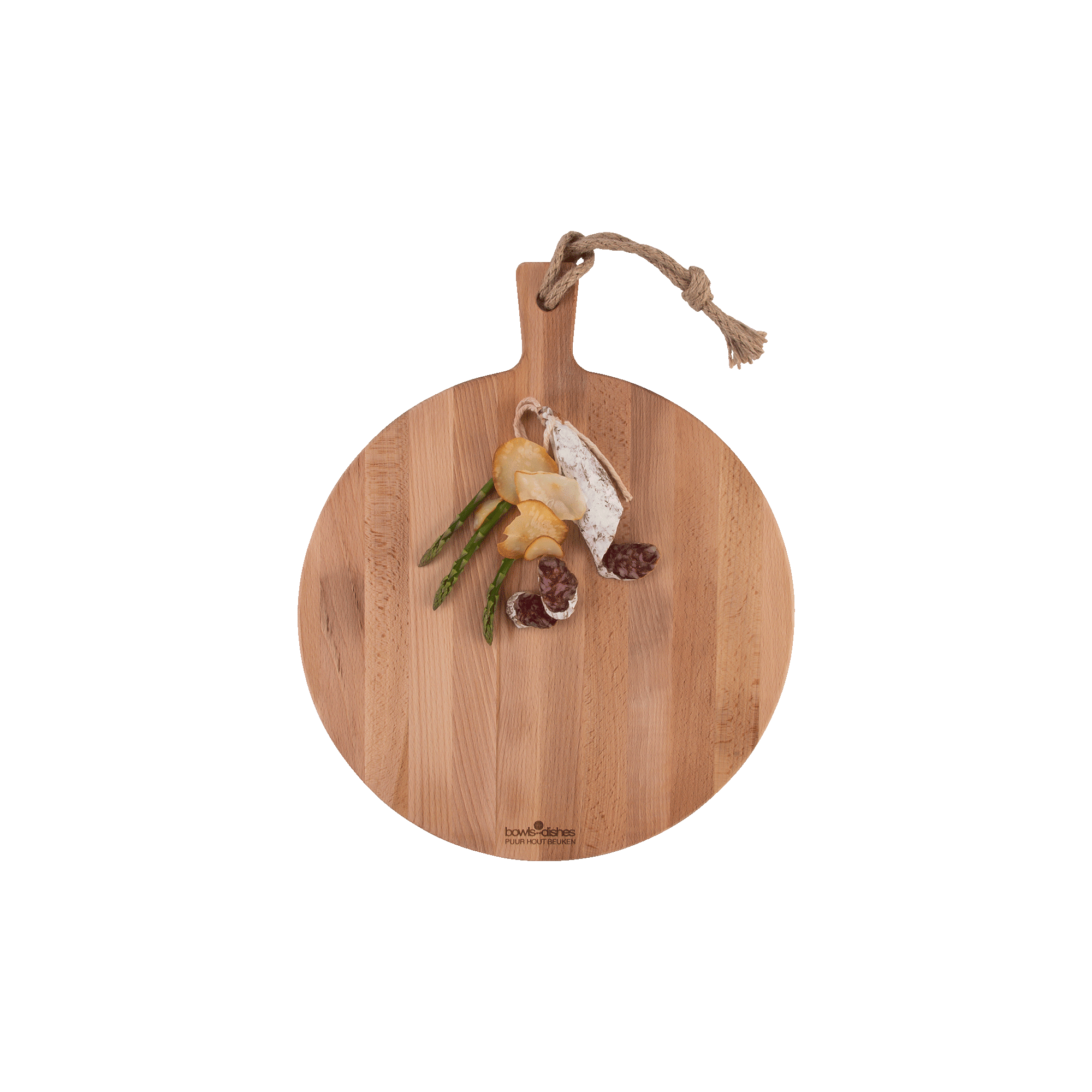 Pure Beech Wood Serving Board round 35 x 2 cm