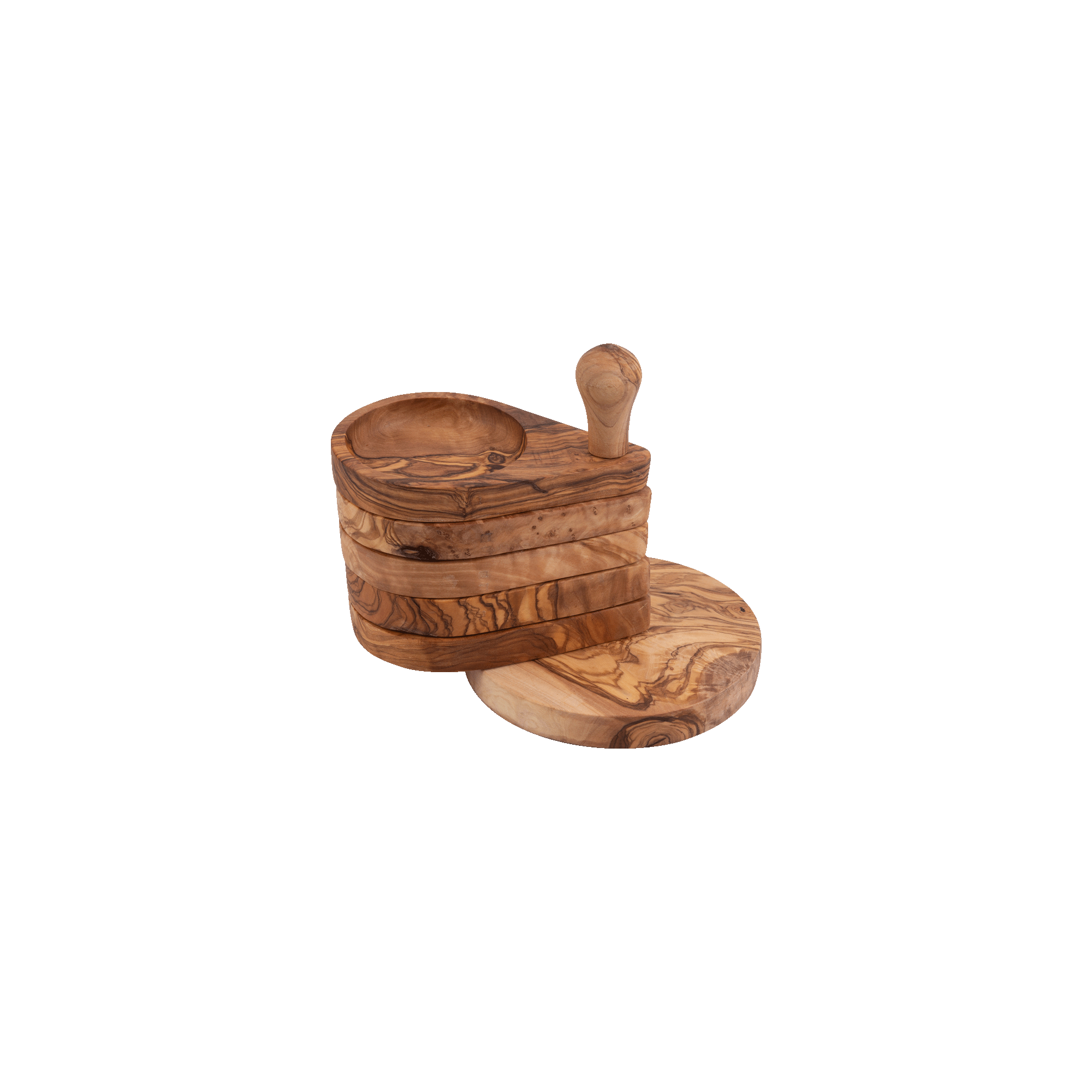 Olijfhouten Etagère 5delig