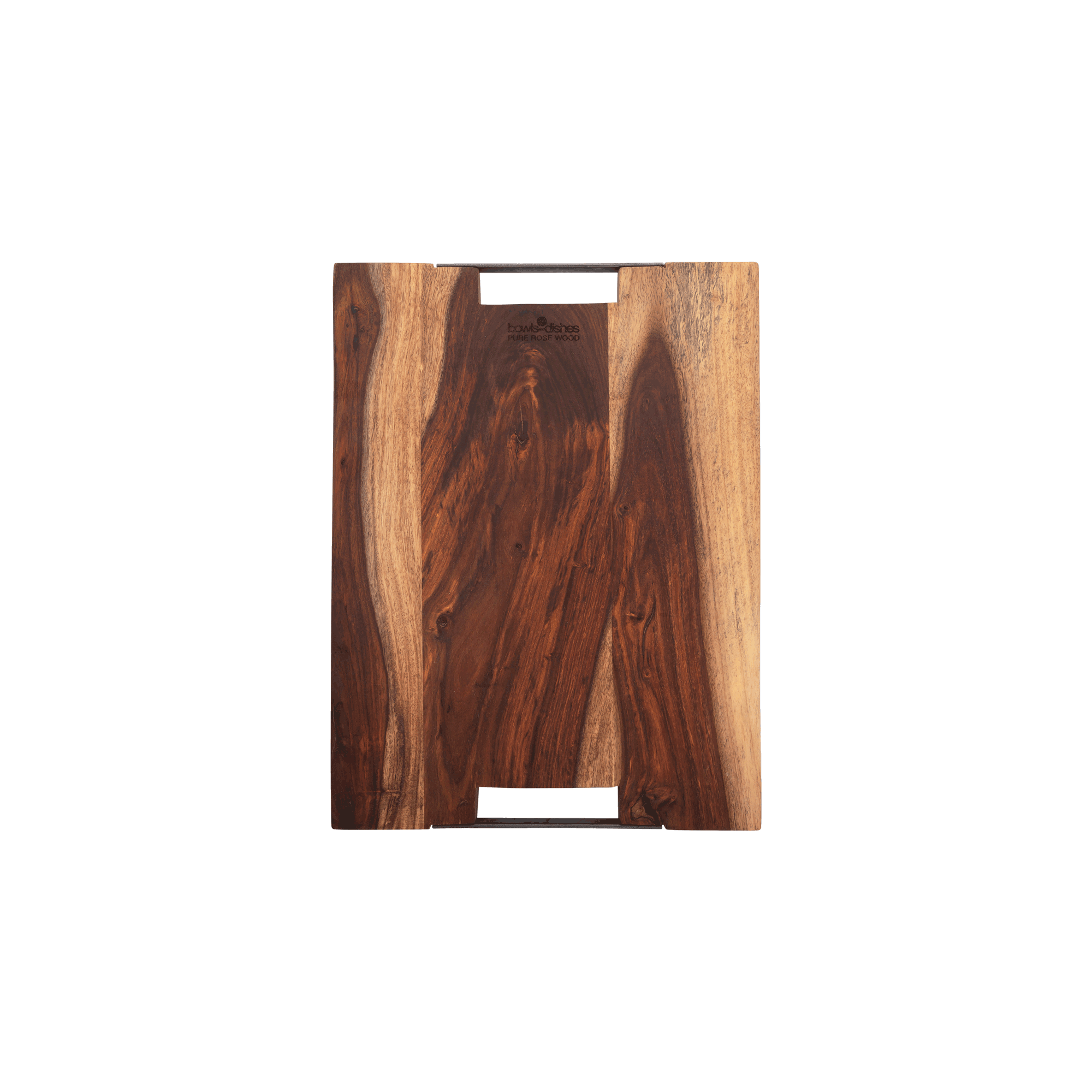 Pure Rose Wood Serveerplank 2 metalen handvatten 40 x 30 cm