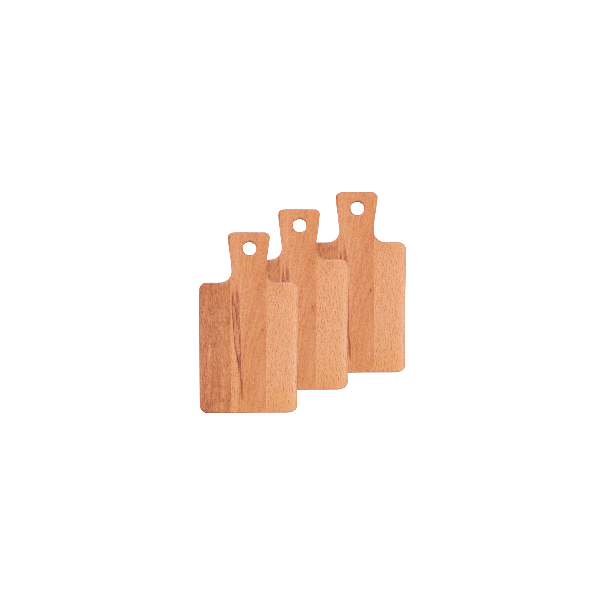 Set van 3 Puur Hout | Beuken Amuseplankjes 20,5x11x1,5cm