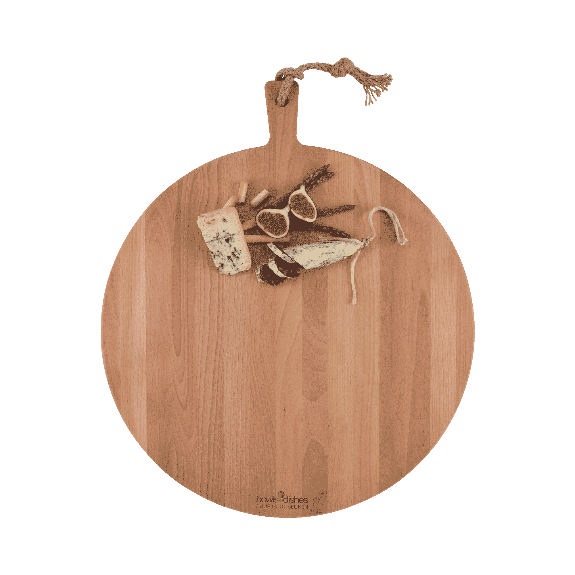 Pure Beech Wood Serving Board round 50 x 2 cm