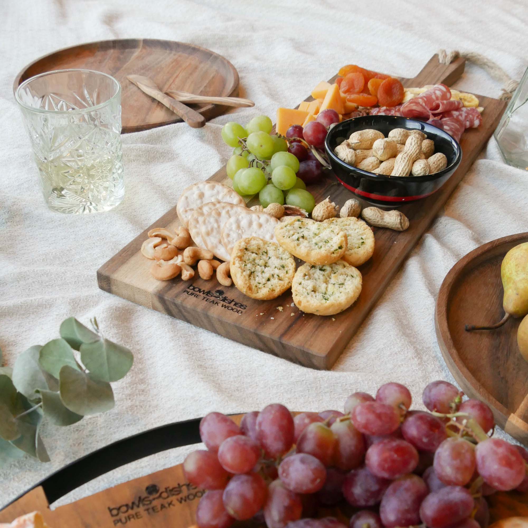 Pure Teak Wood Serveerplank 49 x 20 x 2 cm