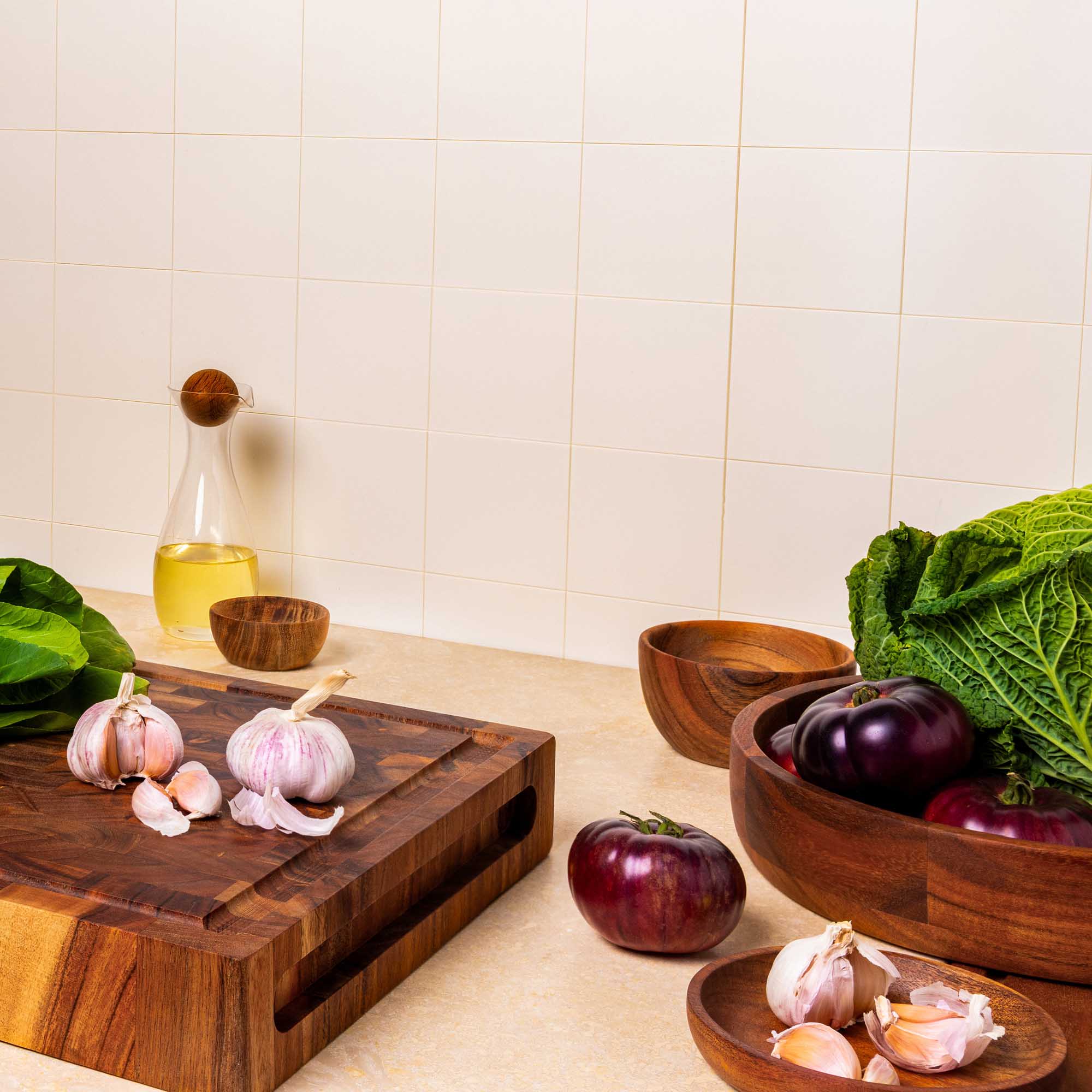 Pure Acacia Wood Hakblok 39x29x6cm