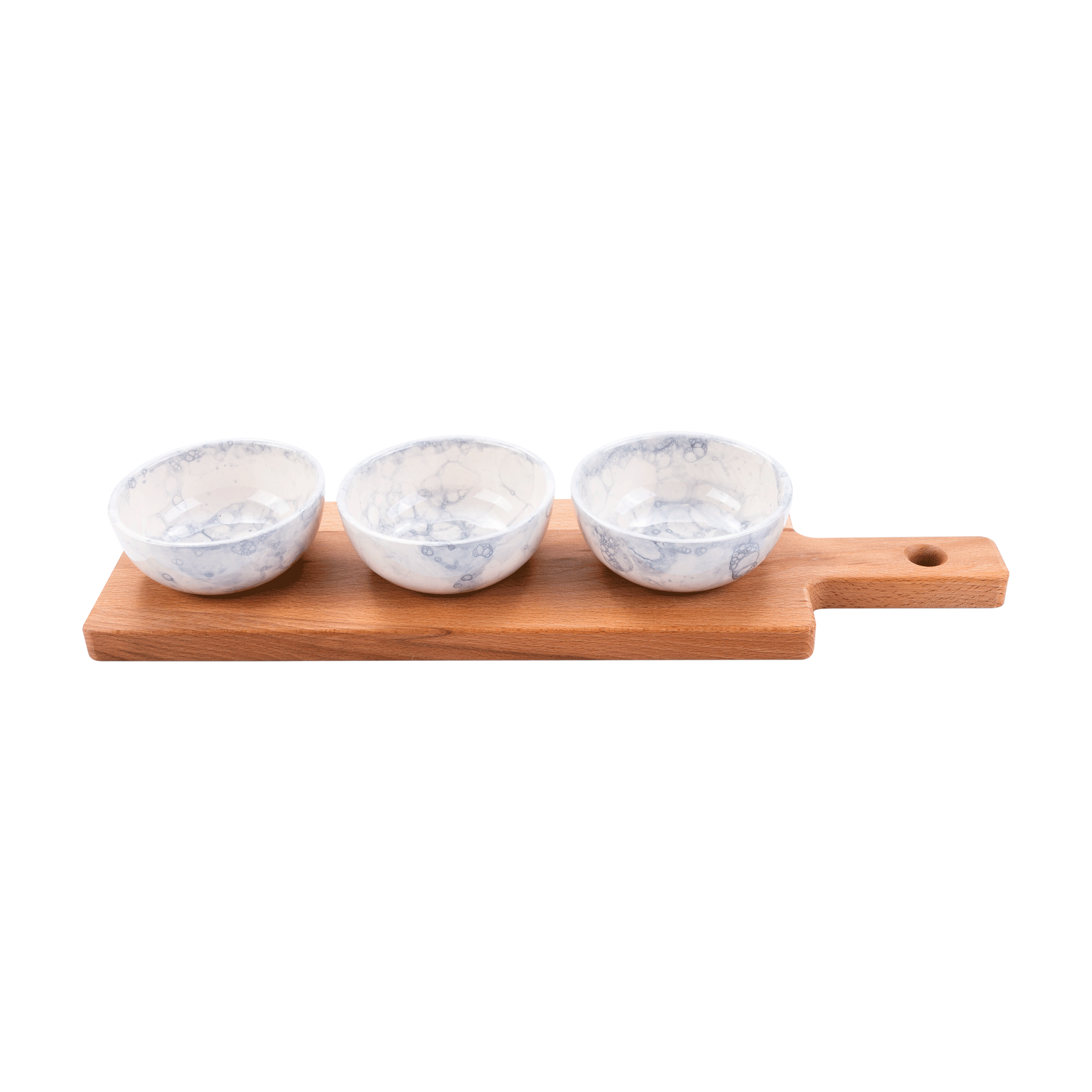 Espuma 3-Schaaltjes 11cm blauwgrijs op plank 46 cm