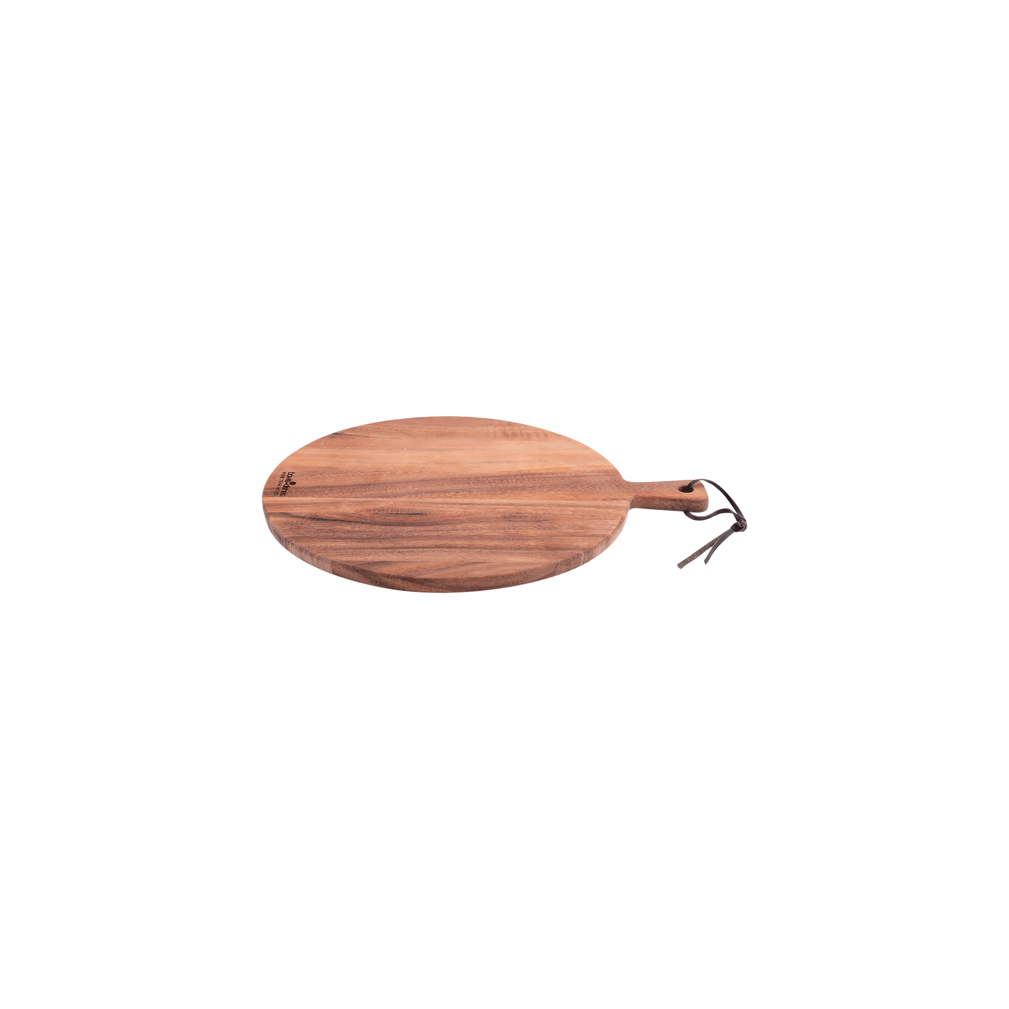 Pure Teak Wood Serving Board round with handle 35 x 2cm