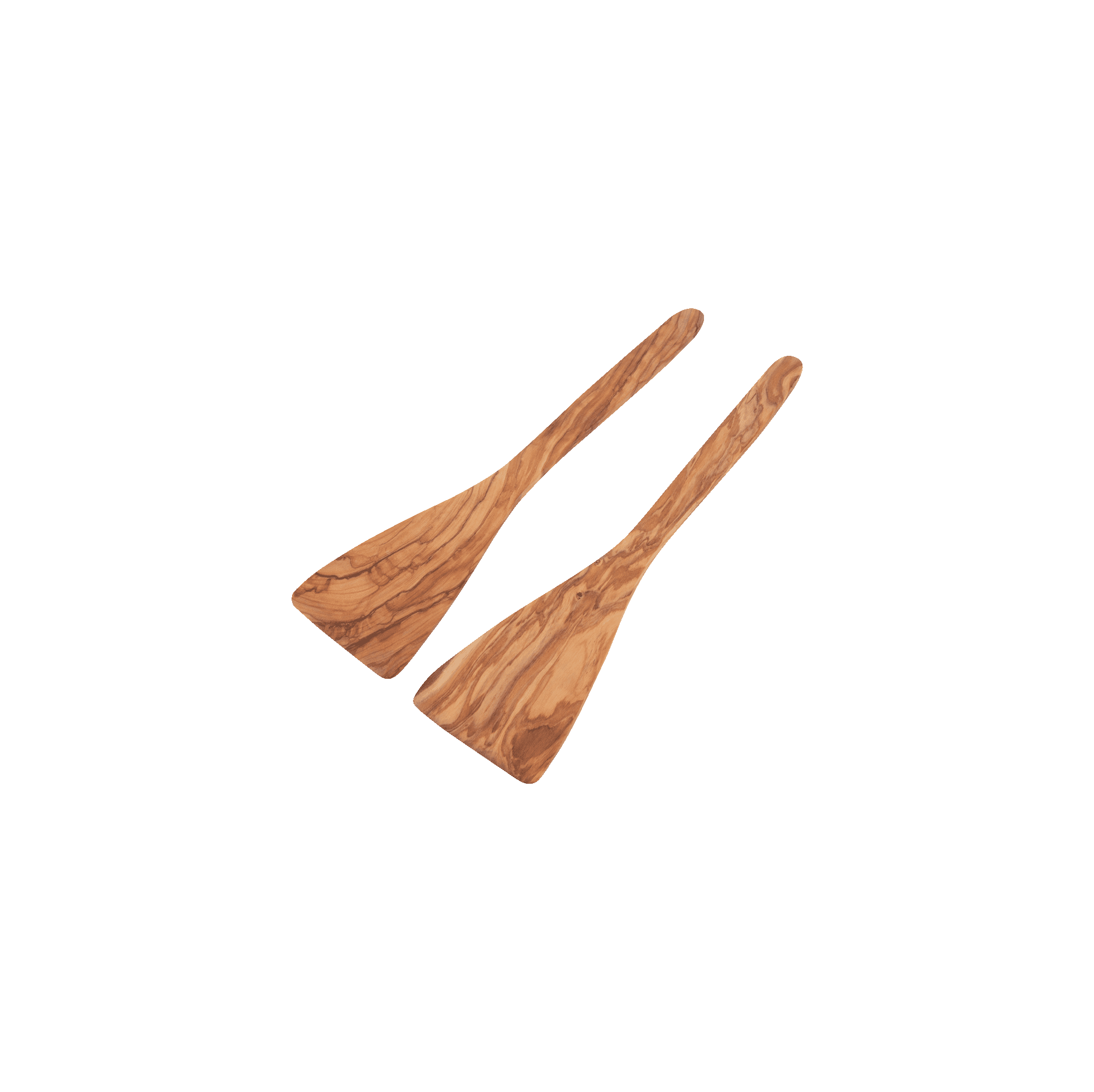 Olijfhouten spatelset 2delig 30cm recht