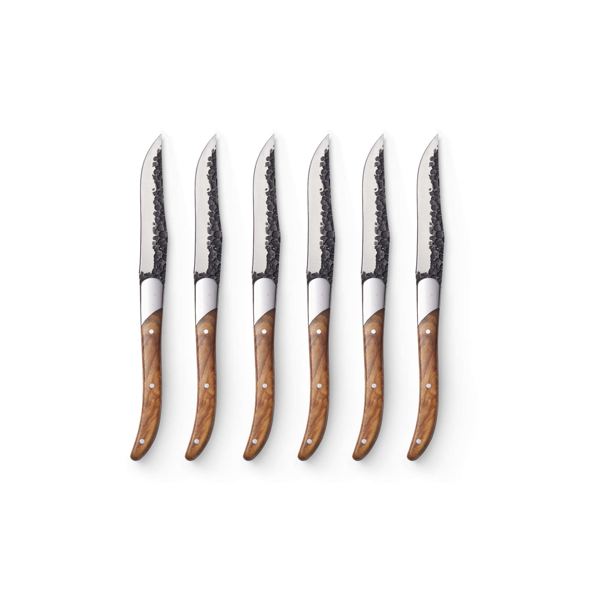 Moments Steakmessen Forged Olijfhout set van 6