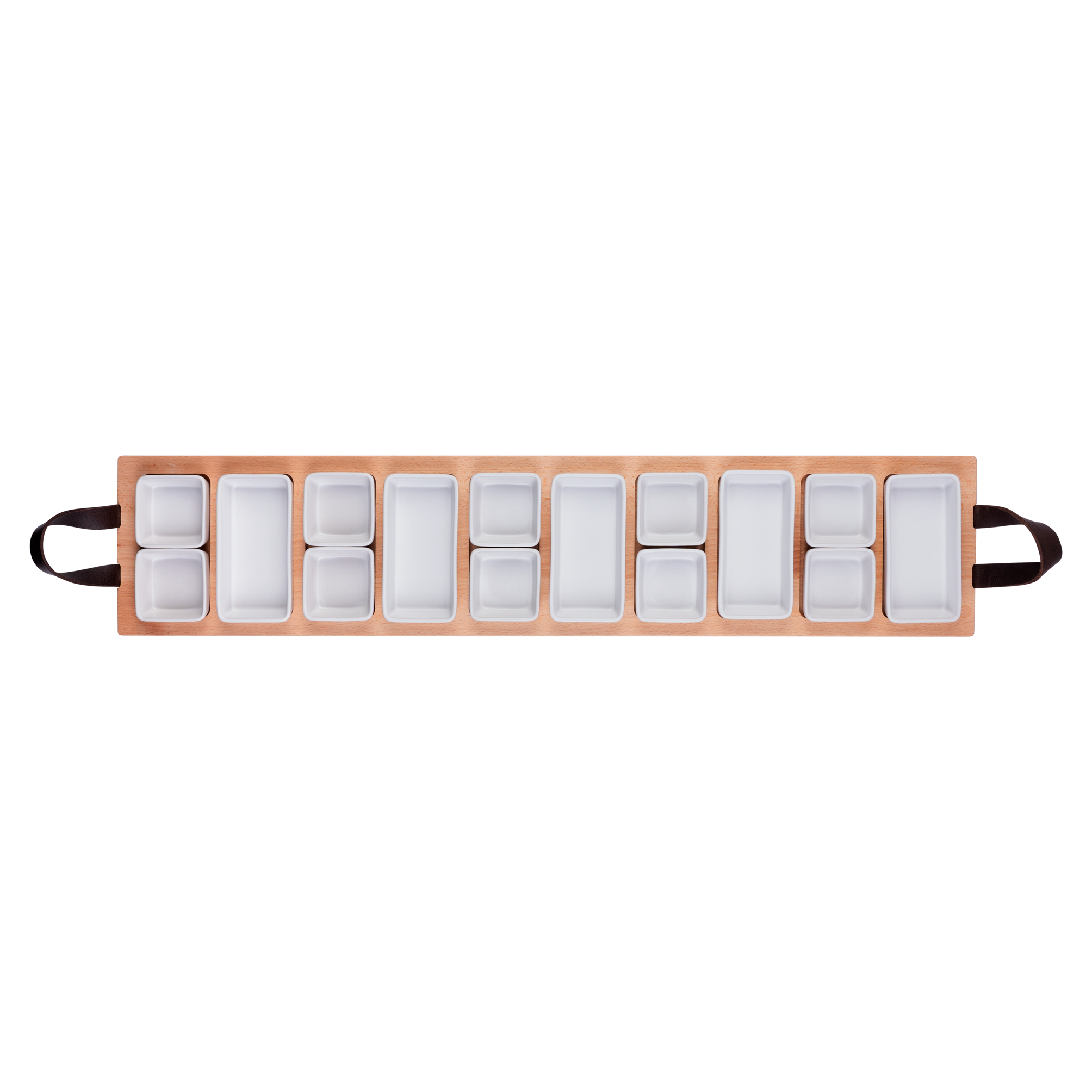 Bowls and Dishes Borreltray 97 cm 10-vaks schaaltjes wit