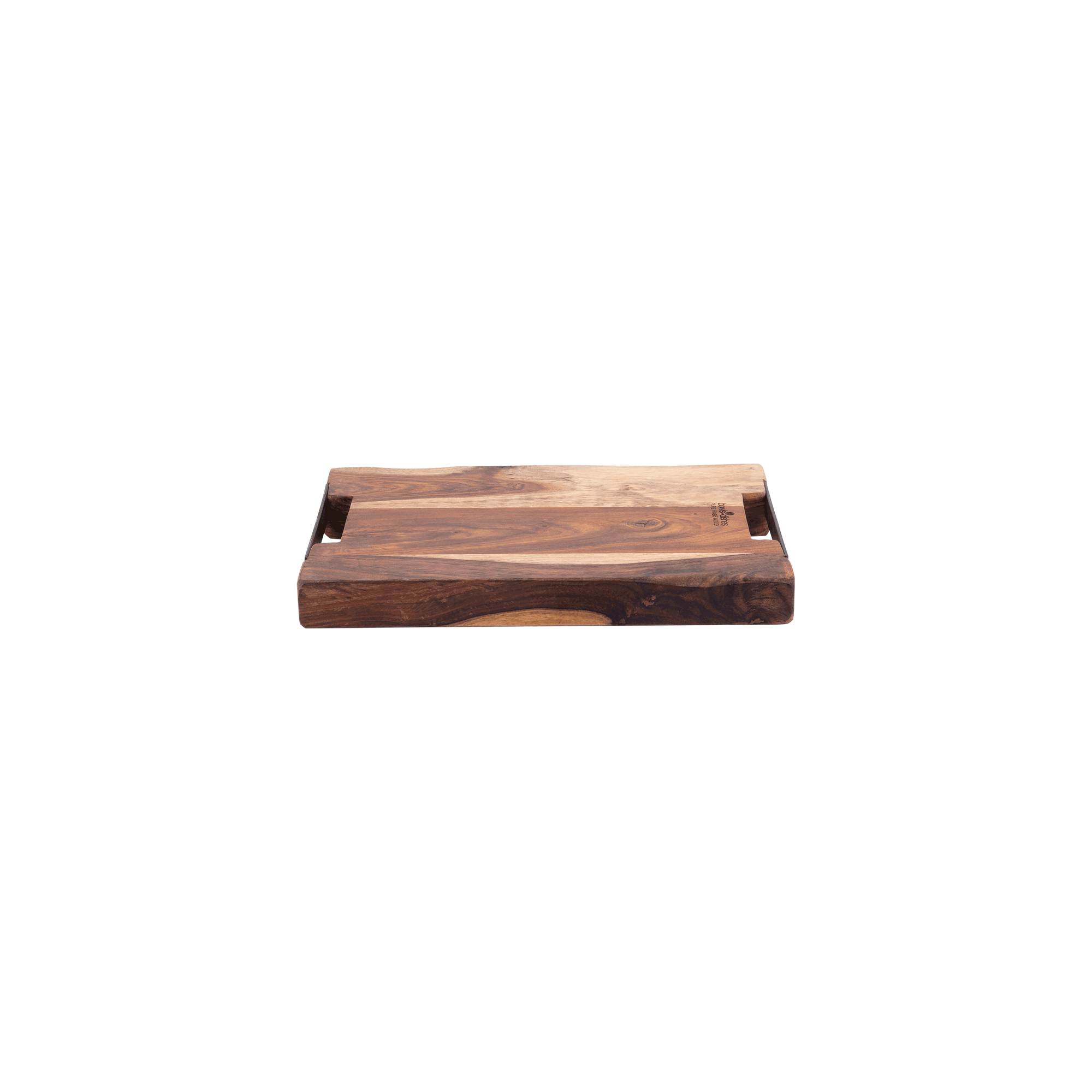 Pure Rose Wood Serveerplank 2 metalen handvatten 35 x 25 cm