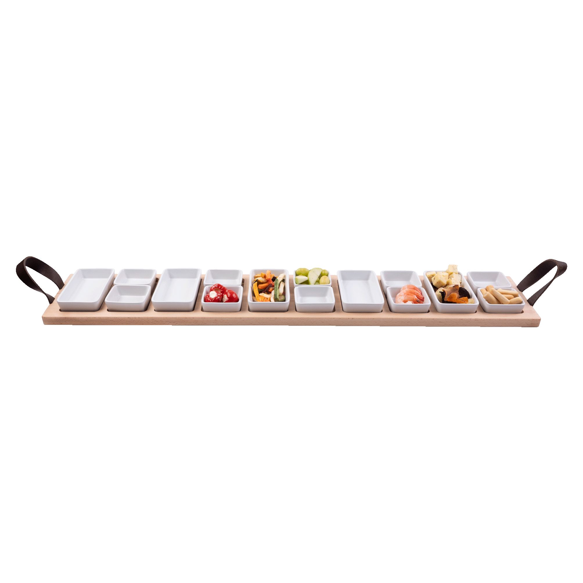Bowls and Dishes Borreltray 97 cm 10-vaks schaaltjes wit