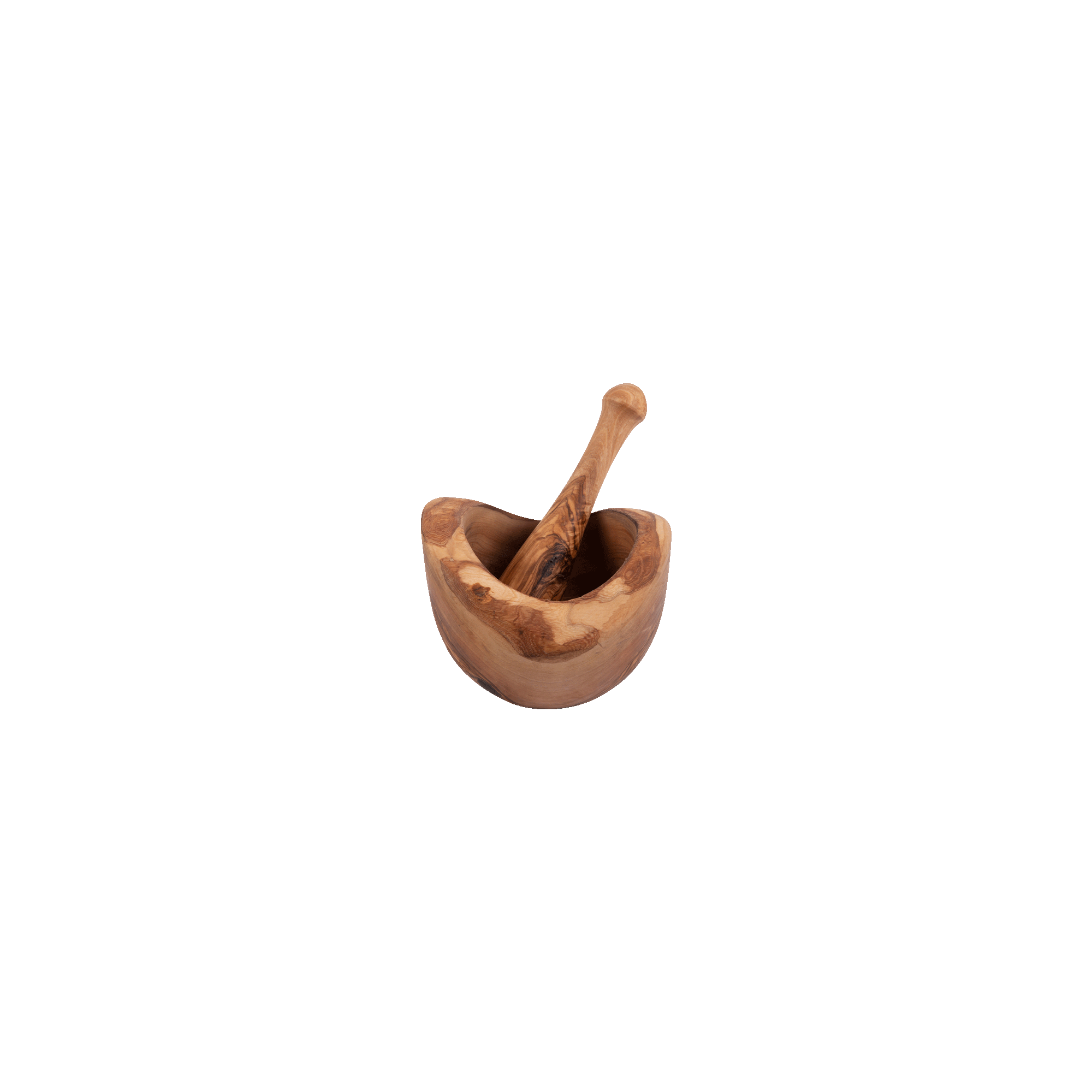 Olijfhouten Vijzel 12 cm met stamper
