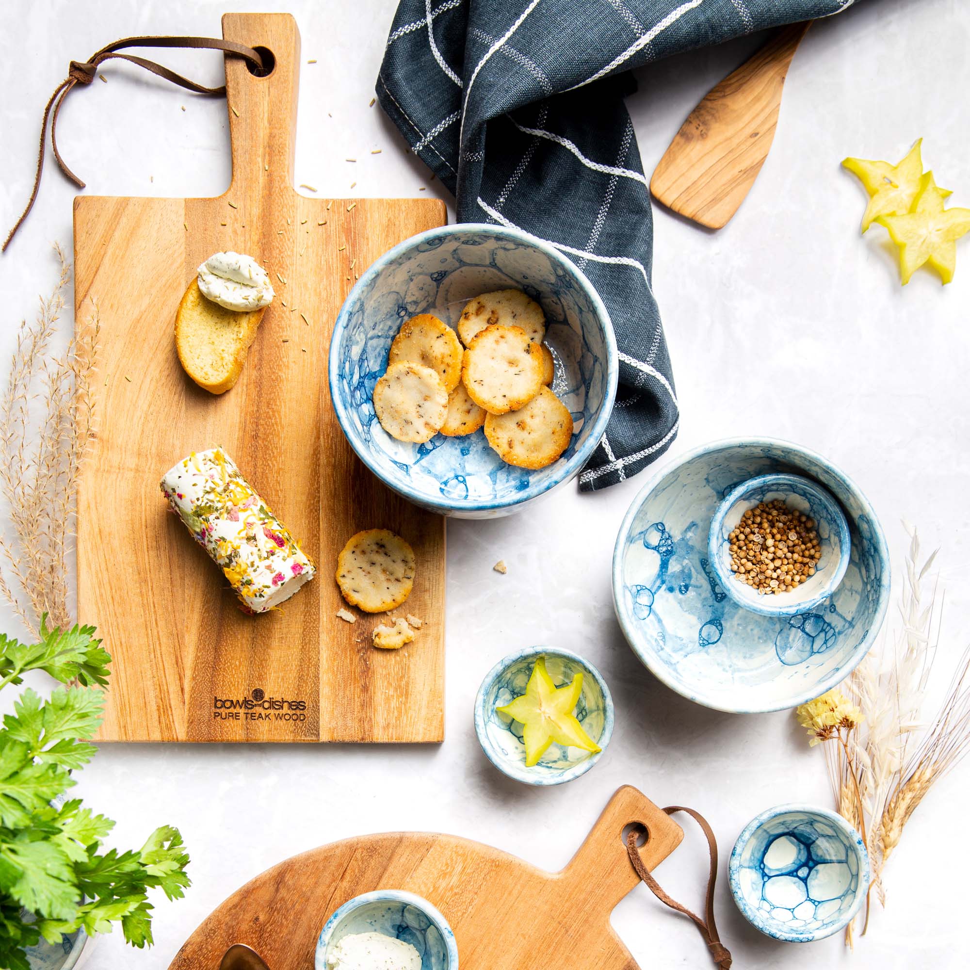 Pure Teak Wood Serveerplank 39 x 20 x 2 cm