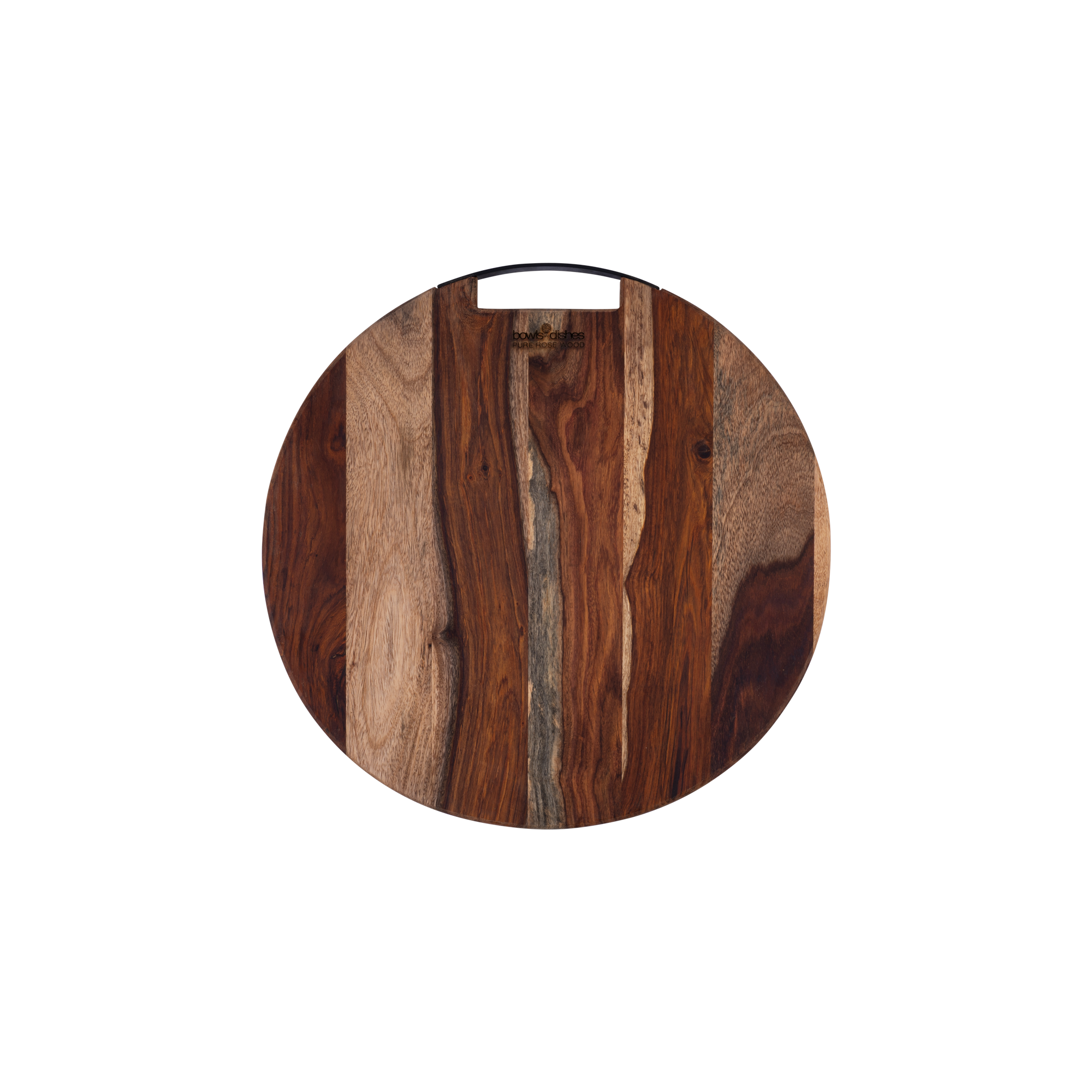 Pure Rose Wood Serveerplank rond 1 metalen handvat Ø 40 cm