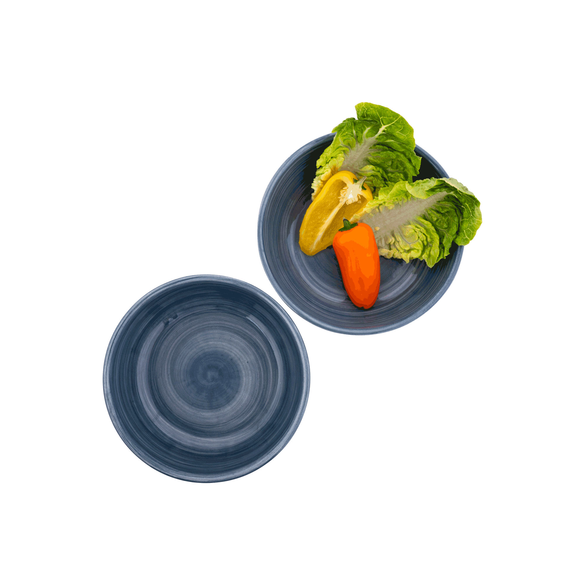 Mano Schaal 15 cm blauwgrijs - set 2 pcs