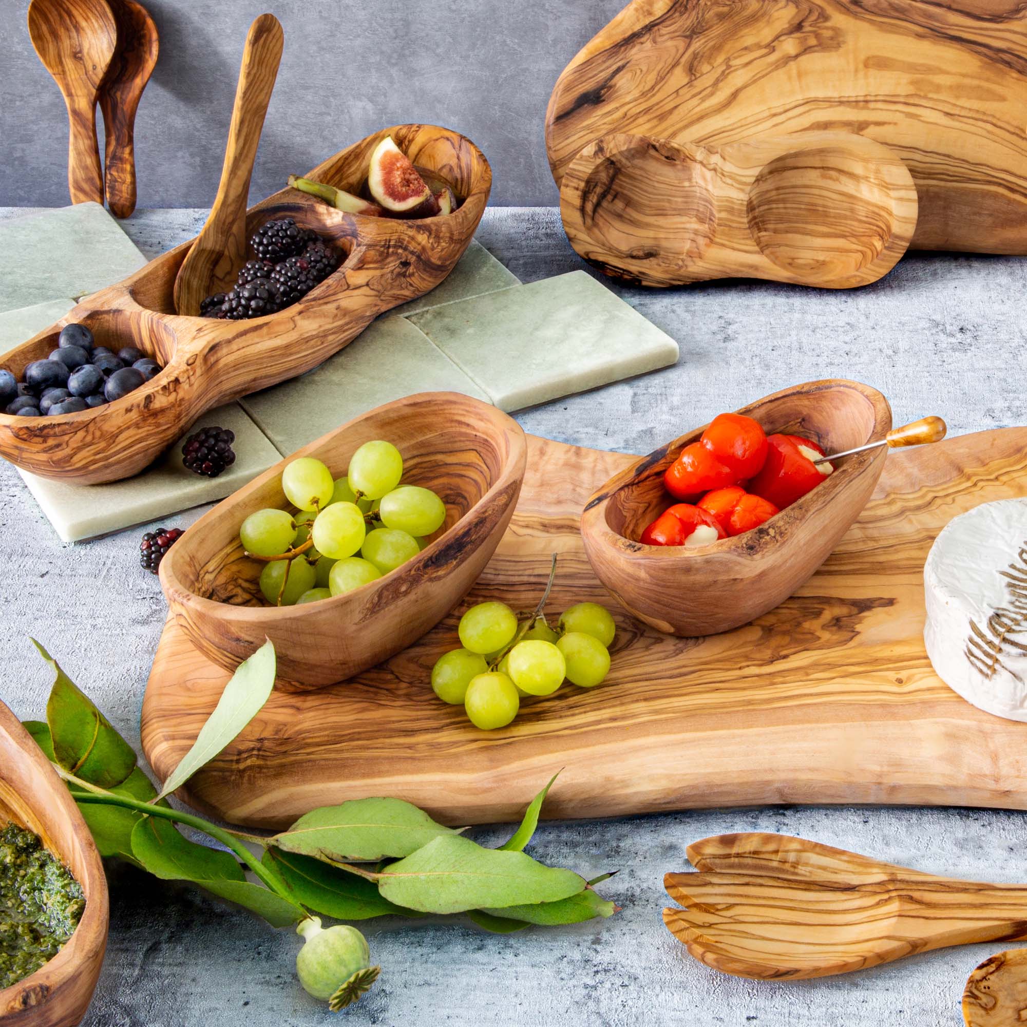 Olijfhouten Schaal Rustique ovaal 17 cm